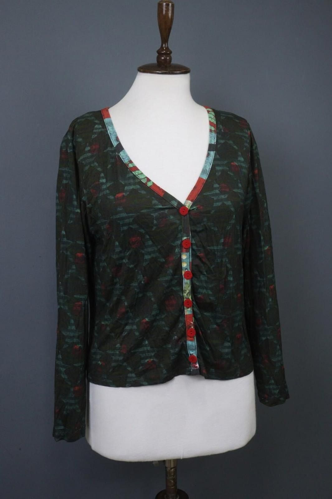 Designer Aventures des Toiles Multicolor Viscose Cardigan Size 44 Size M / US 6-8 / IT 42-44 - 8 Thumbnail