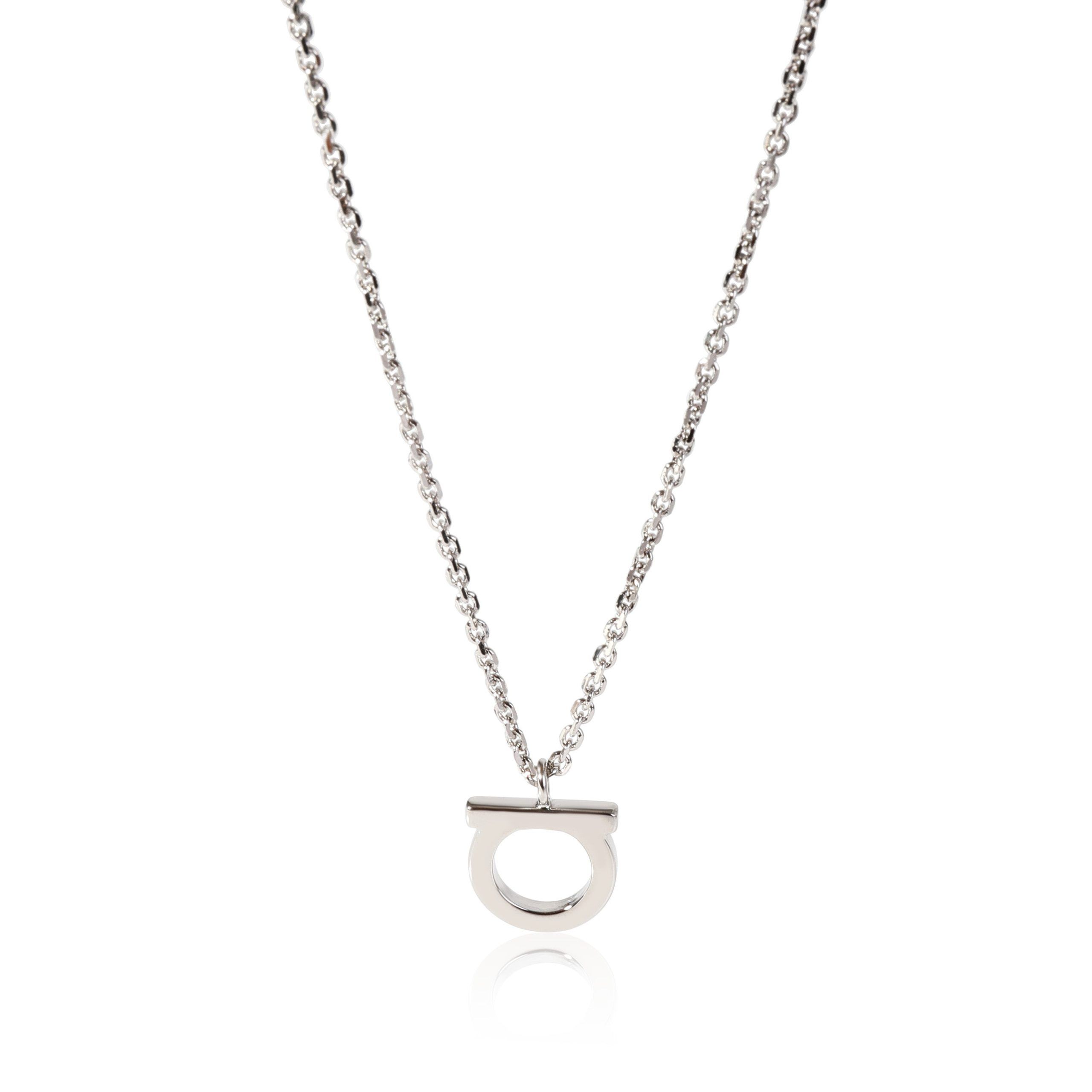 image of Chanel Silver Tone Base Metal Salvatore Ferragamo Gancini Necklace, Women's