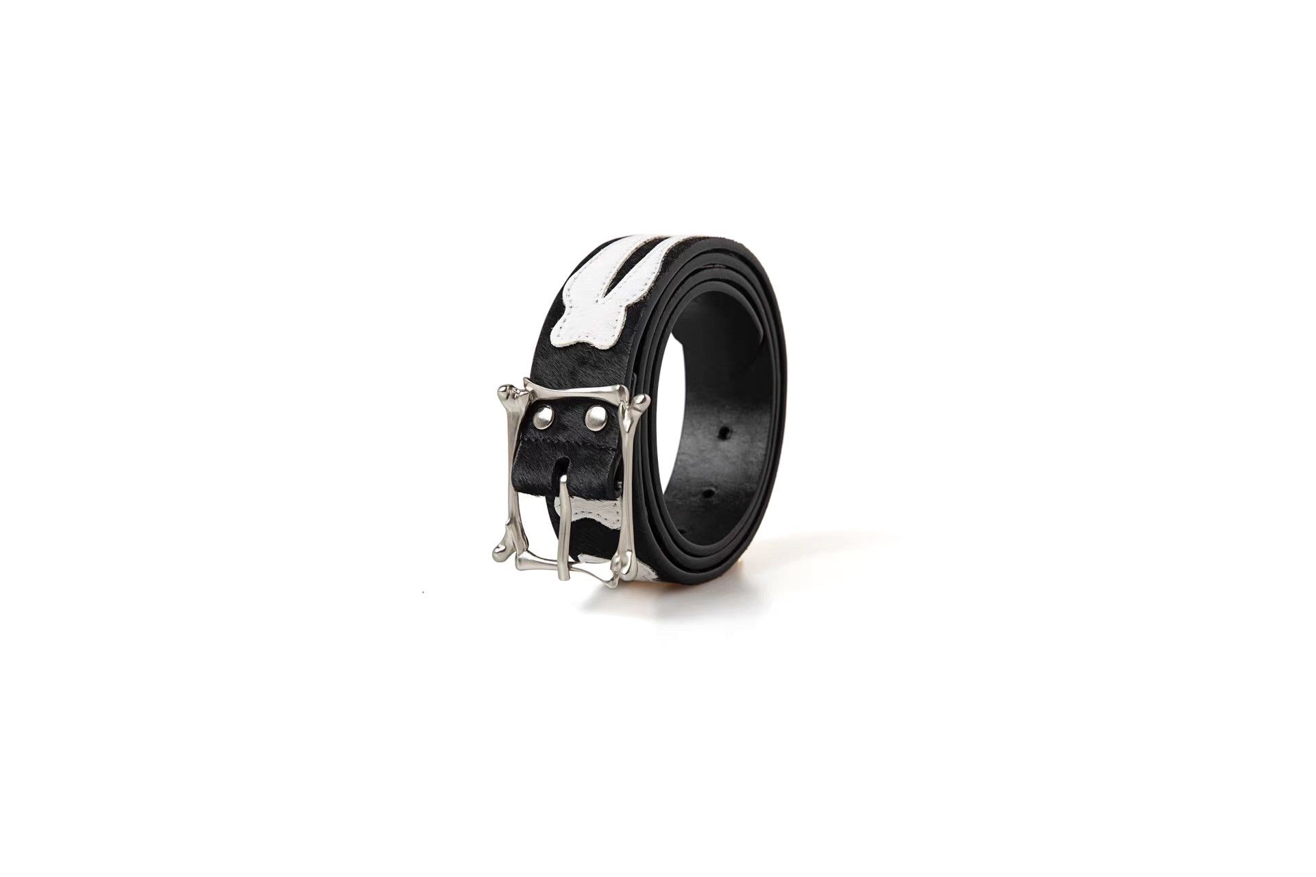 Nude Nude Clothing Full-Grain Leather Punk Bone Belt K20 Size ONE SIZE - 5 Thumbnail