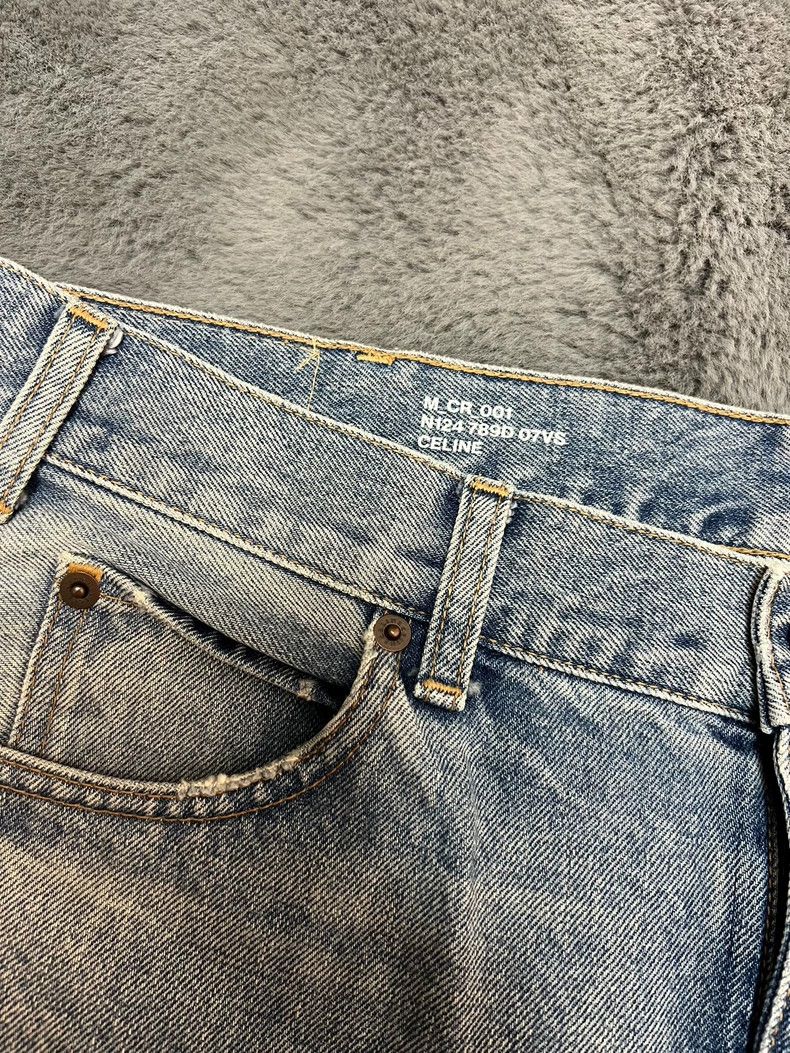 Celine CELINE Ice blue washed straight jeans Size US 31 - 3 Thumbnail