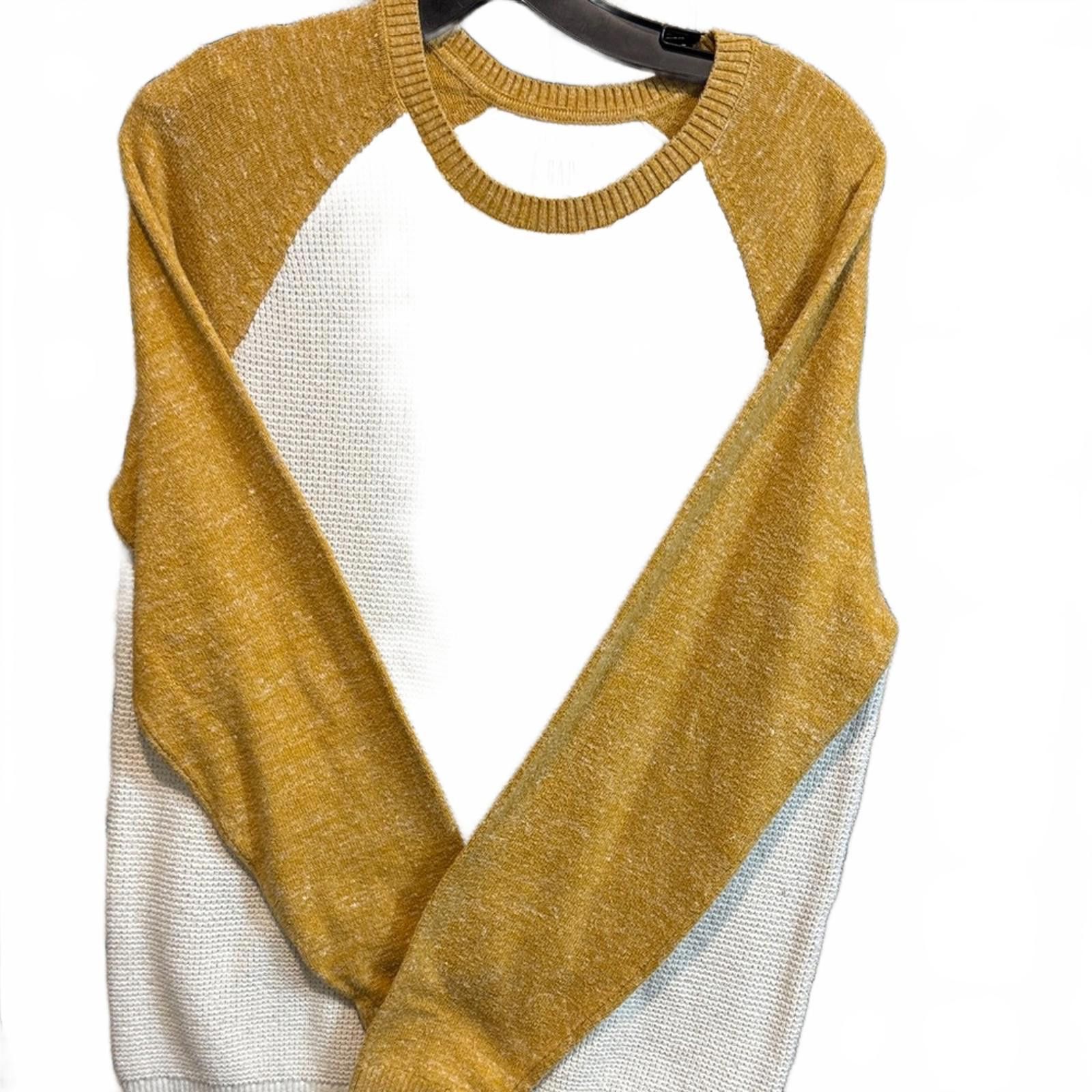 Gap GAP Mustard and Cream Women's Jersey Top Size S / US 4 / IT 40 - 1 Thumbnail