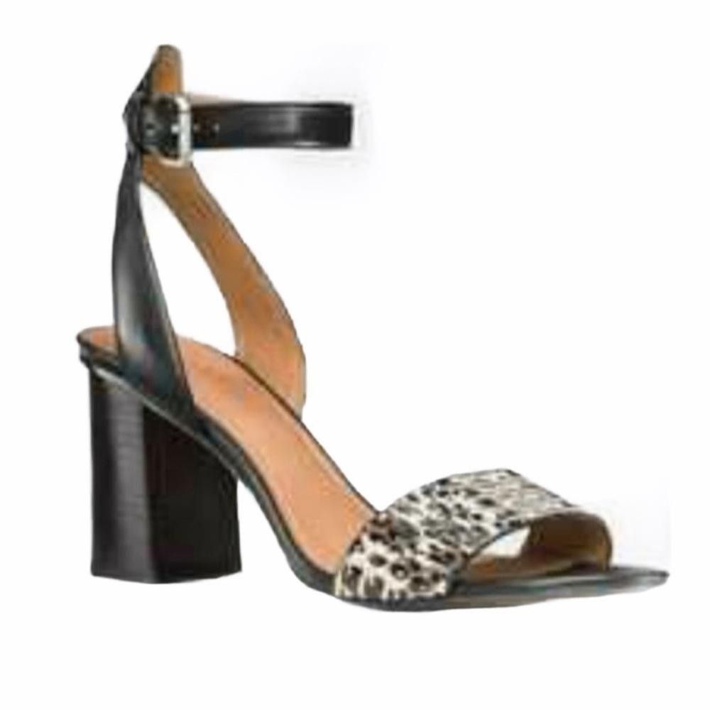 Coach Coach Paige Leather Black White Snake Block Heel Sandals 5 Size US 5 / IT 35 - 1 Thumbnail