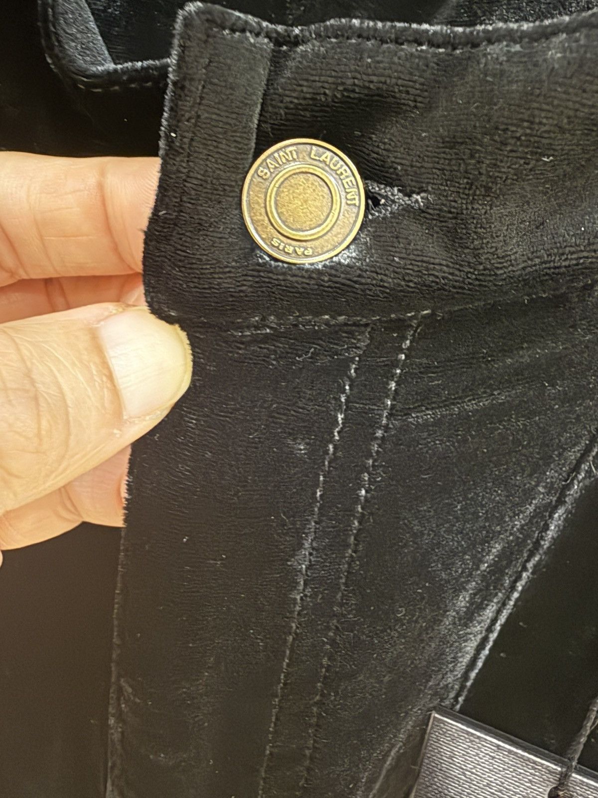 Saint Laurent Paris Black velvet high waist wide leg pants size28 Size US 28 / EU 44 - 5 Thumbnail
