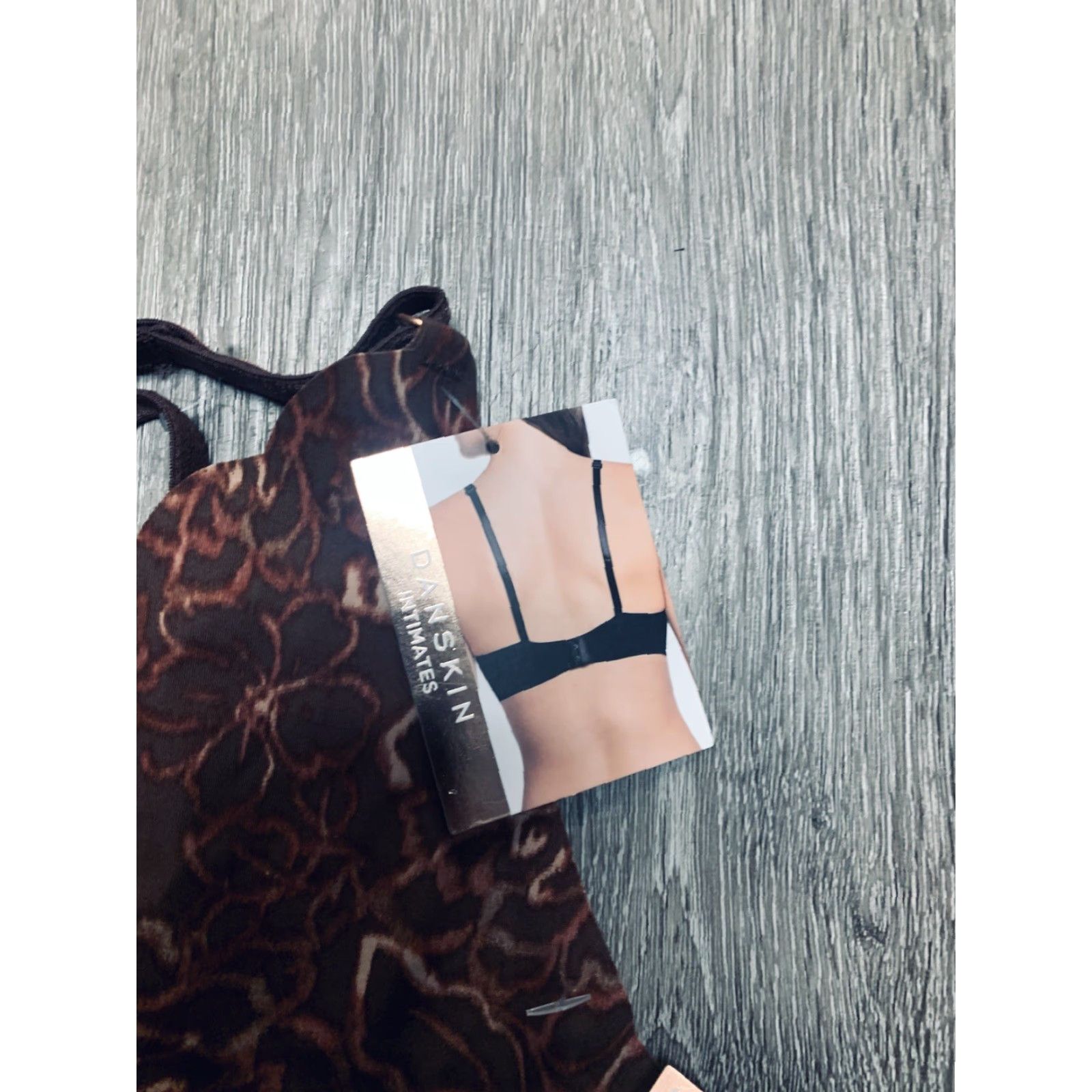 Vintage Danskin Wireless Lined Bralette Bra 34B Brown Floral Womens 34B Bralette Nwt Msrp 48 Size ONE SIZE - 6 Thumbnail