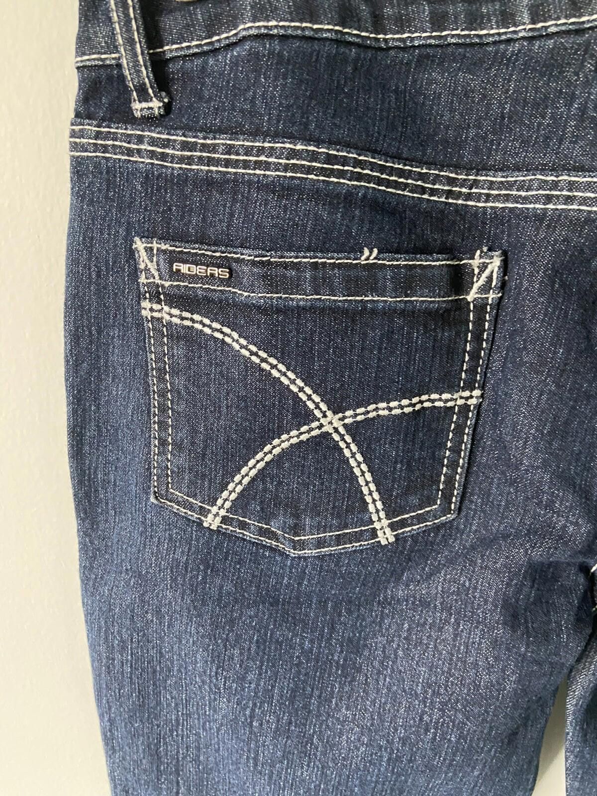 Designer Lee Riders Dark Blue Denim Jeans Low Rise Y2K Skinny Size 9 Size 28" / US 6 / IT 42 - 8 Thumbnail