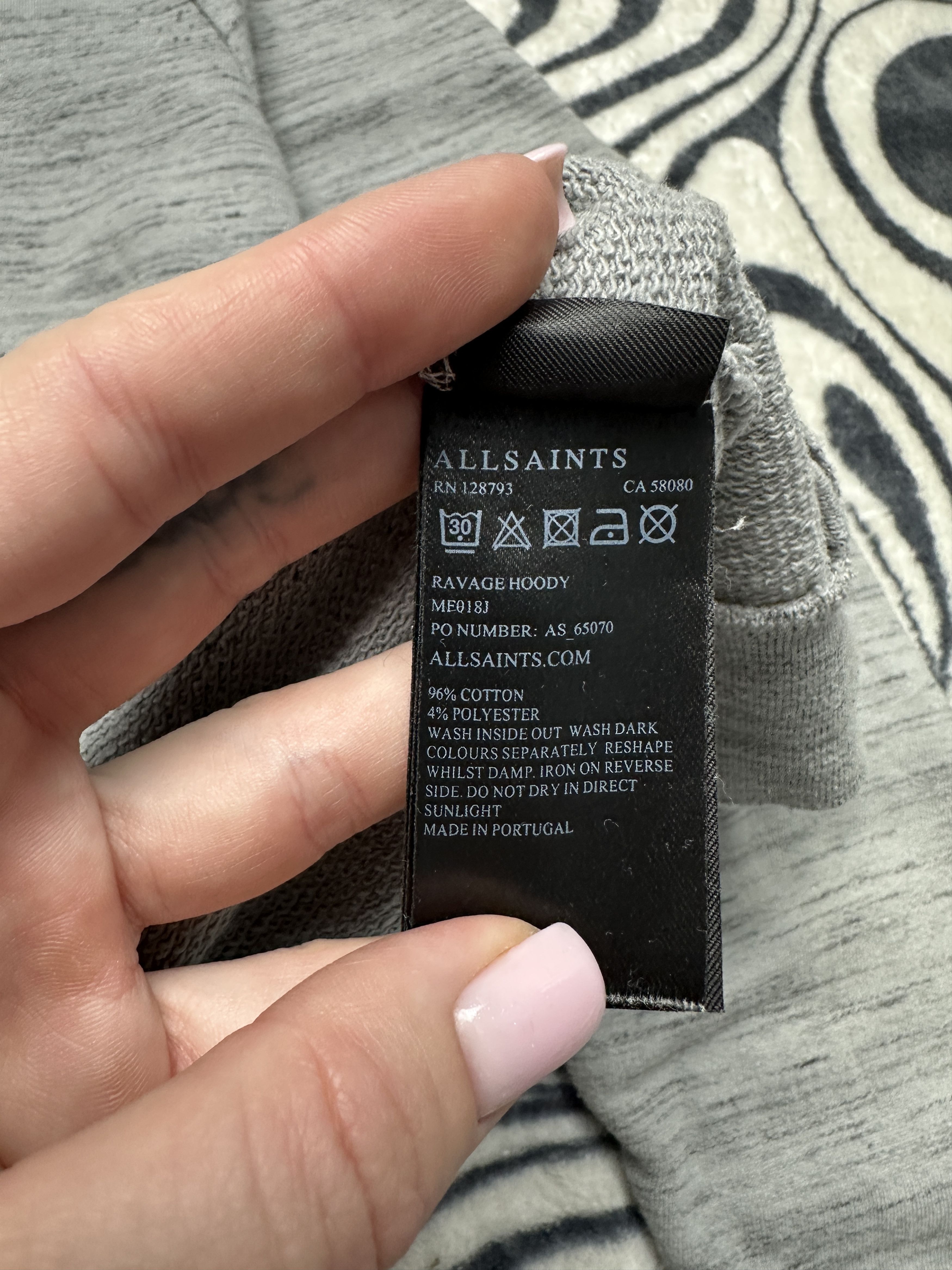 Allsaints Allsaints Mens Ravage Zip Hoodie Y2K Size US L / EU 52-54 / 3 - 5 Thumbnail