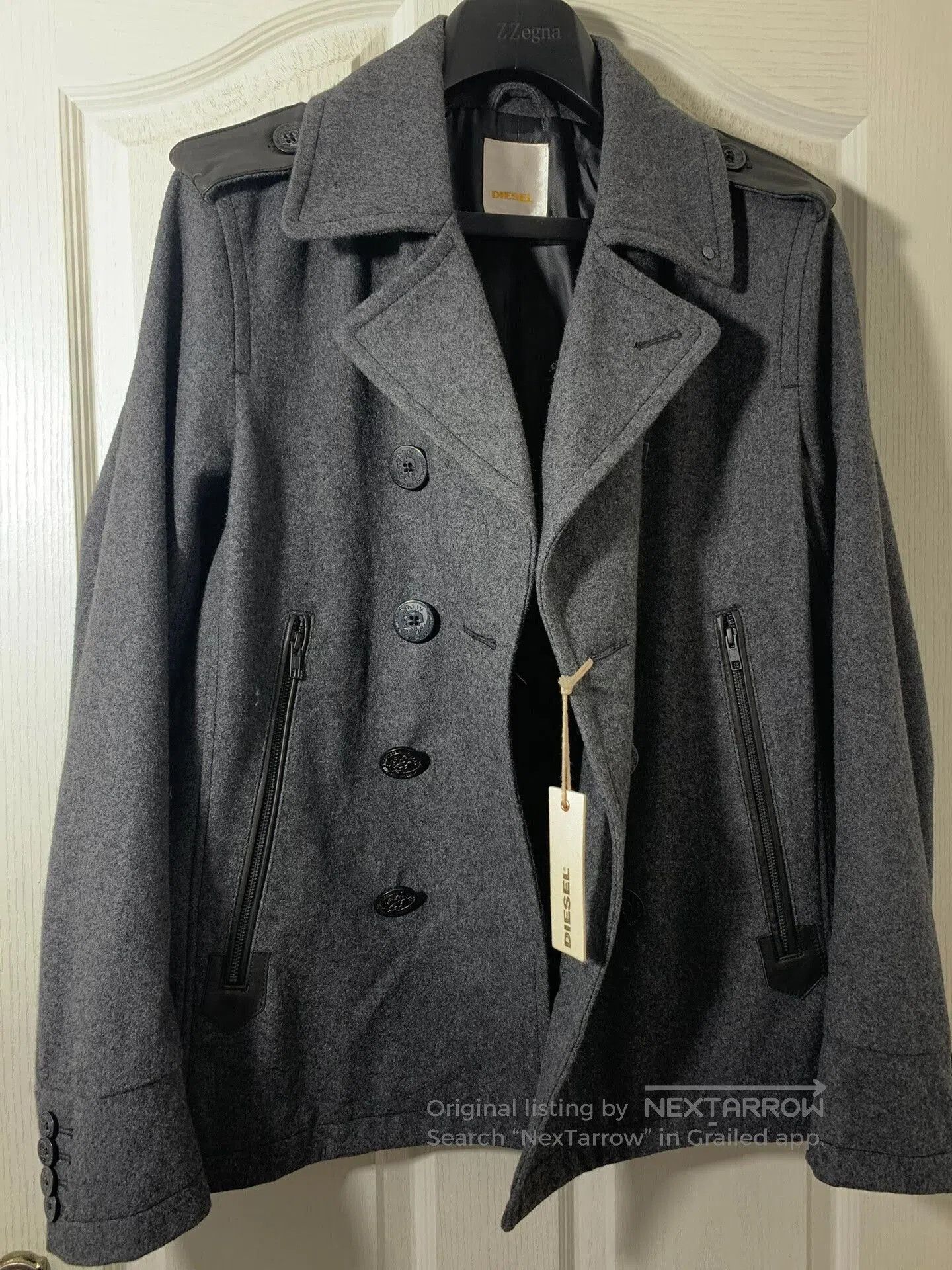 Diesel DIESEL Men's Wool Windbreaker Coat. Size US L / EU 52-54 / 3 - 1 Thumbnail