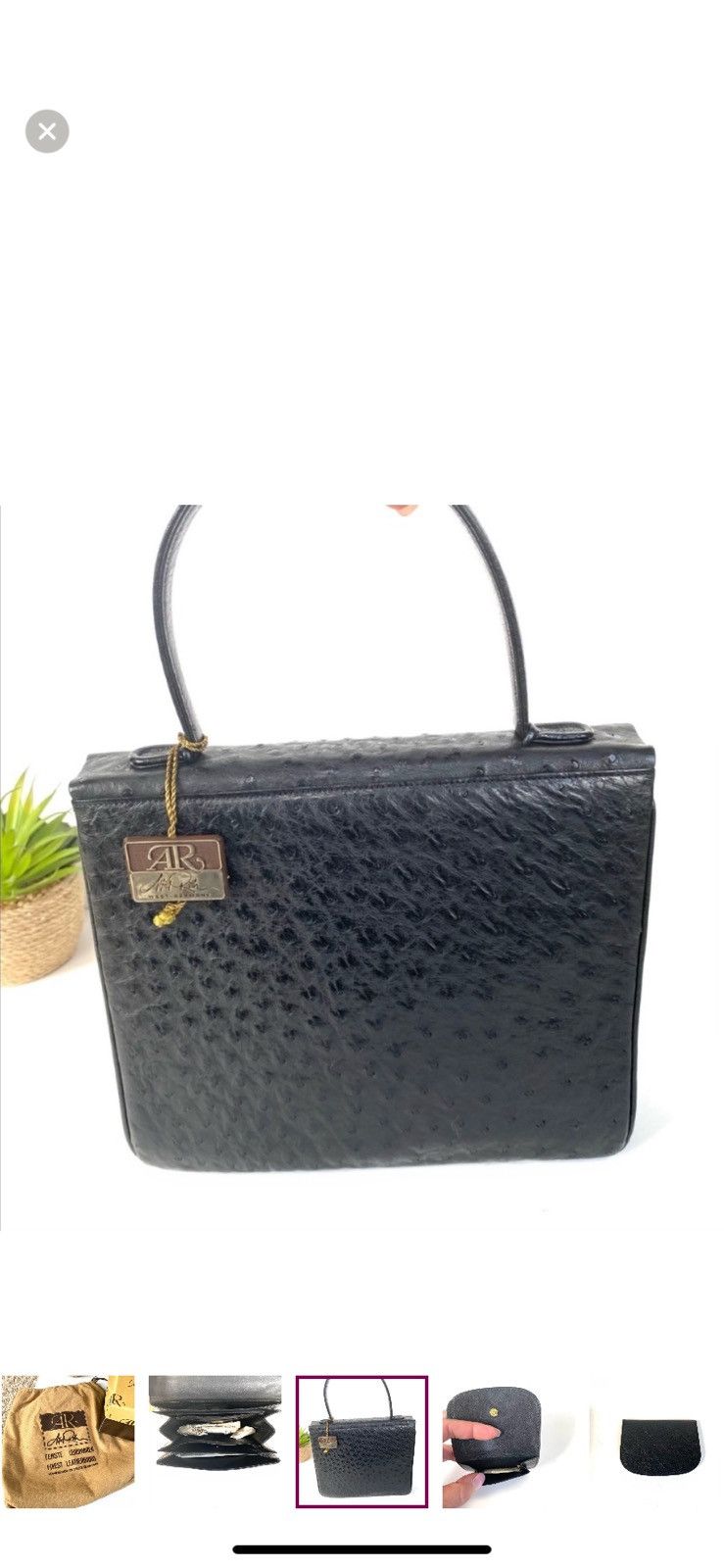 Alfred Roth Vintage Ostrich Bag New RARE