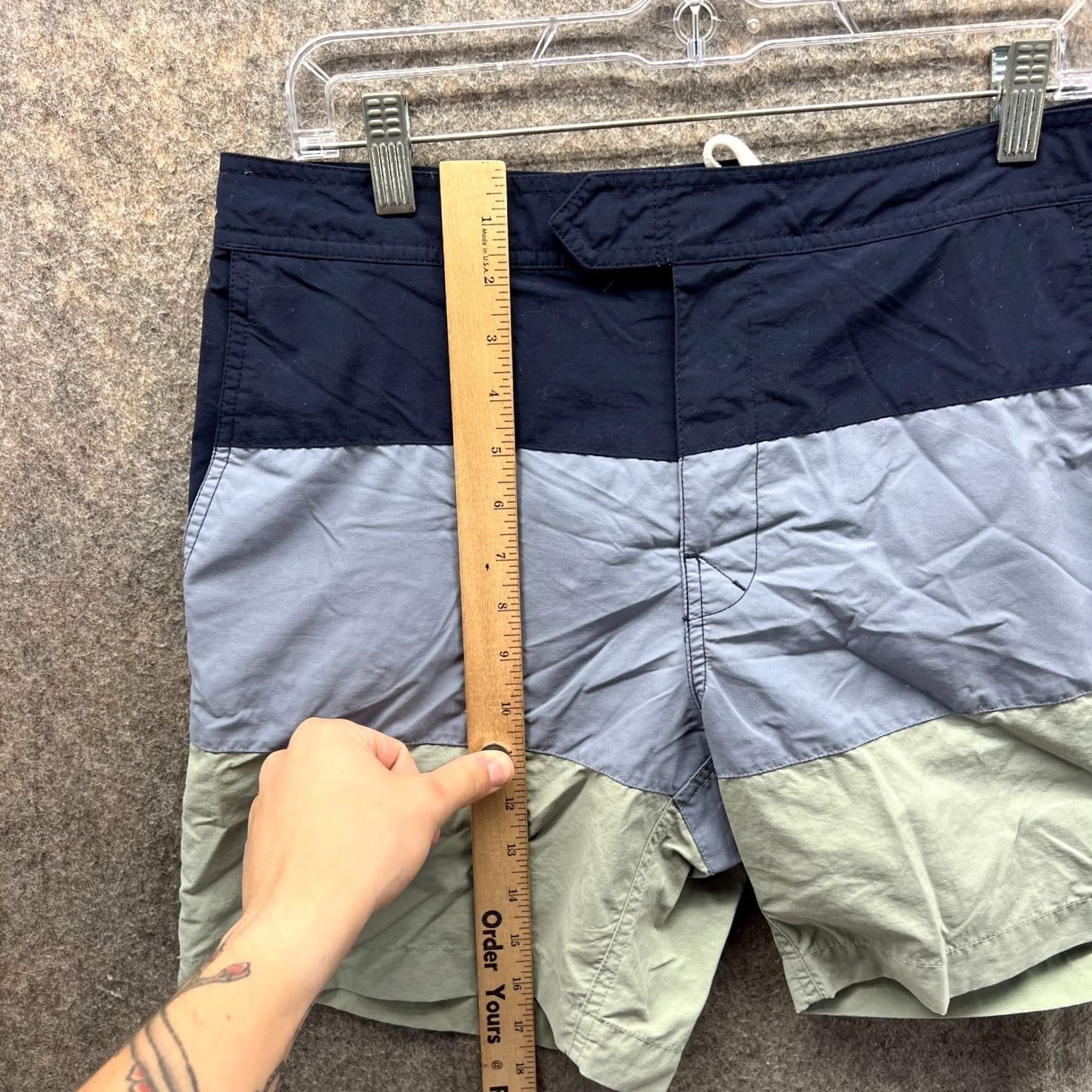 J.Crew VINTAGE J.CREW Shorts Bottom Men 32 Adult Blue Green Nylon Lined Swim Trunk Summer Navy Blue Mens Size US 32 / EU 48 - 5 Thumbnail