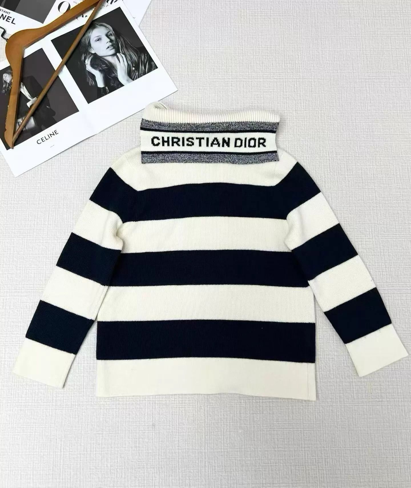 Dior Christian Dior Navy Colorblock Knit Top Size M / US 6-8 / IT 42-44 - 3 Thumbnail