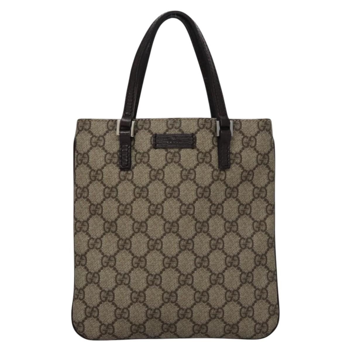 Gucci GUCCI GG Supreme Hand Bag Pvc Leather Beige Silver Size ONE SIZE - 2 Thumbnail