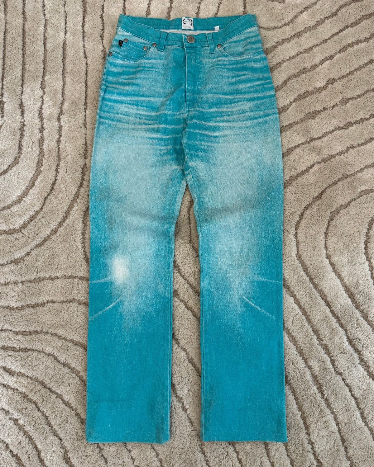 image of Just Cavalli x Roberto Cavalli 00S Cavalli Faded Ocean Jeans Pants (Xs) in Blue, Men's (Size 26)