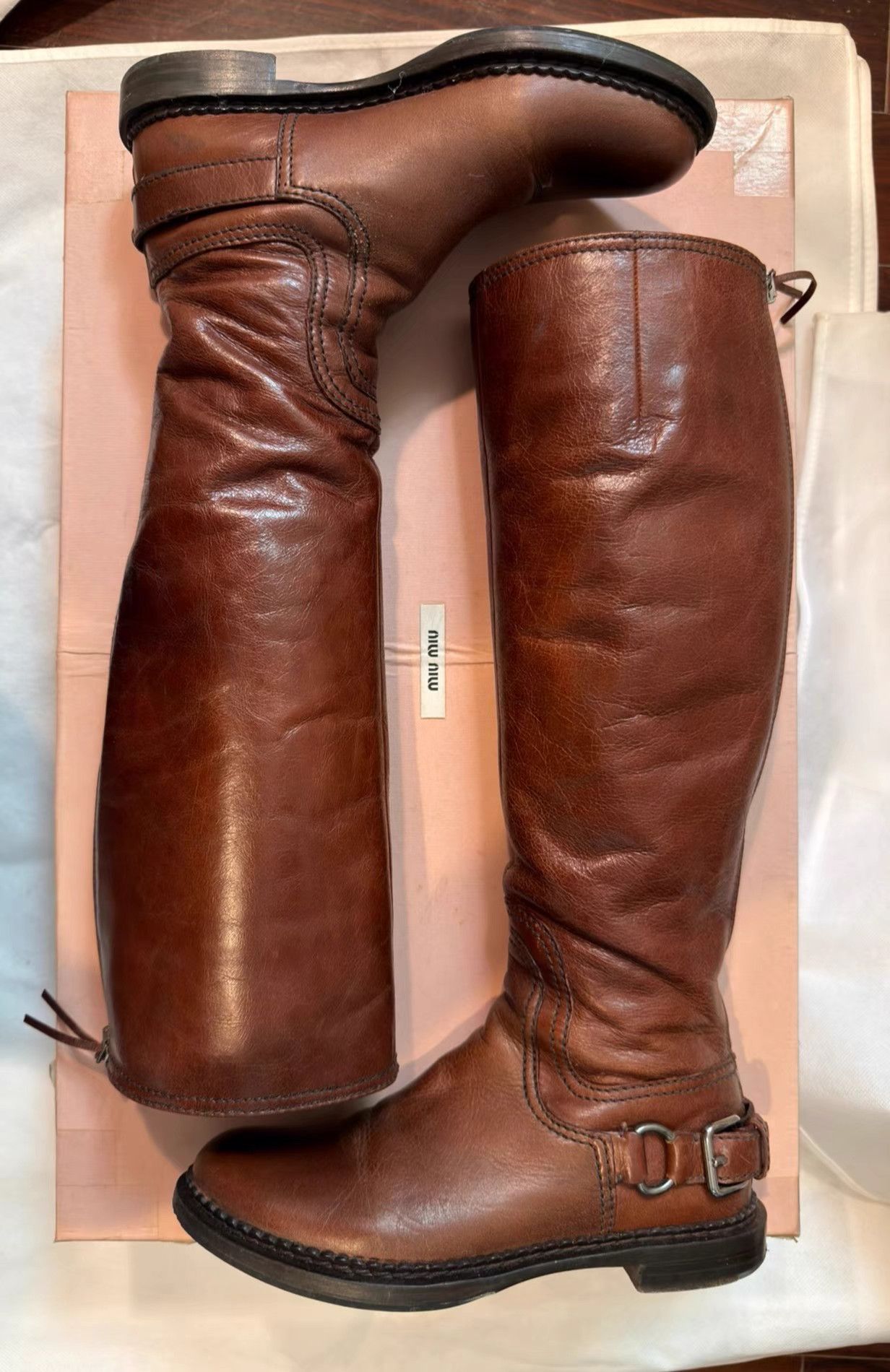 Miu Miu Miu Miu Tall Boots。Q9 Size US 5 / IT 35 - 6 Thumbnail