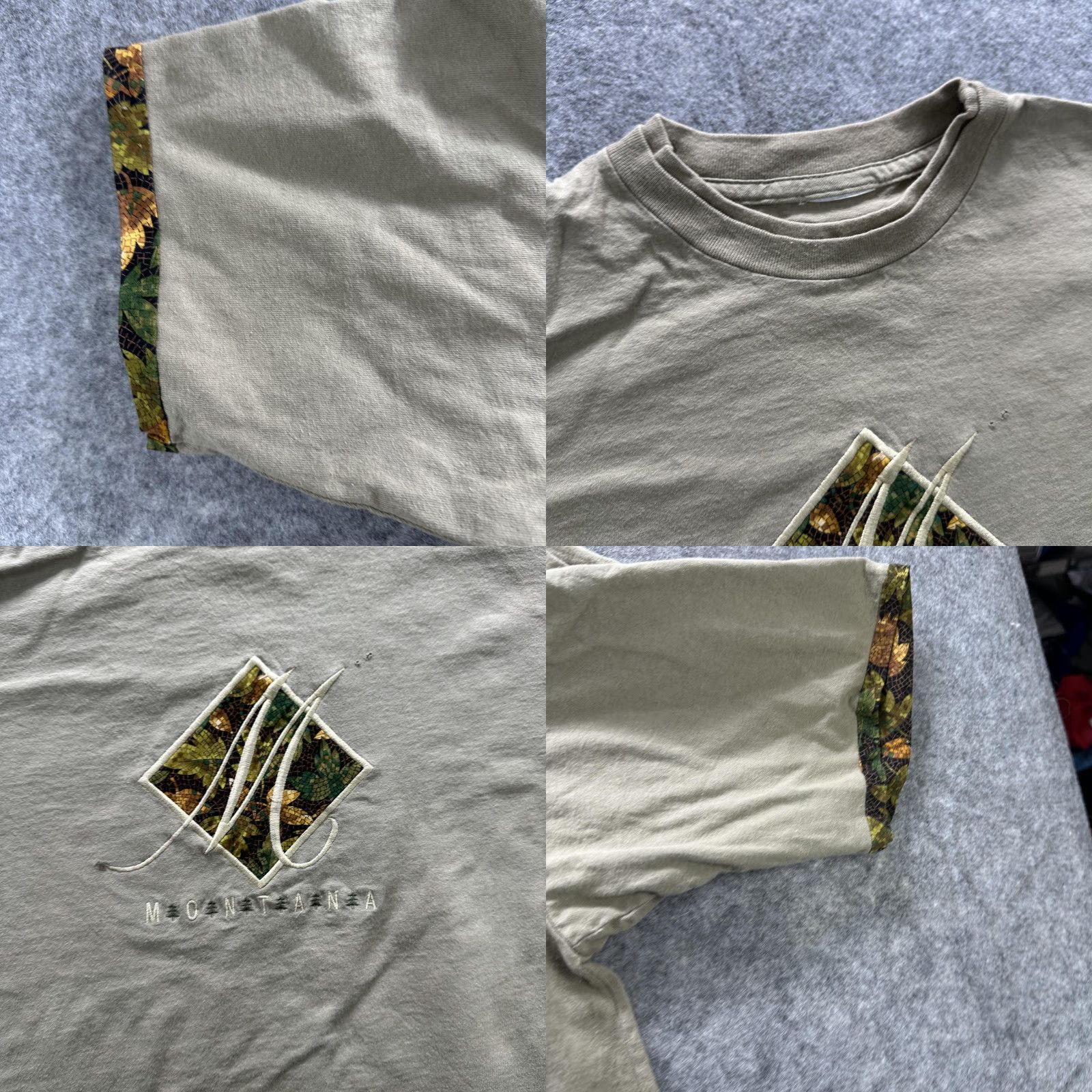 Vintage Montana Shirt Mens Large Tan Mosaic Graphic Camo Trim Outdoors Nature Tee Size US L / EU 52-54 / 3 - 8 Thumbnail