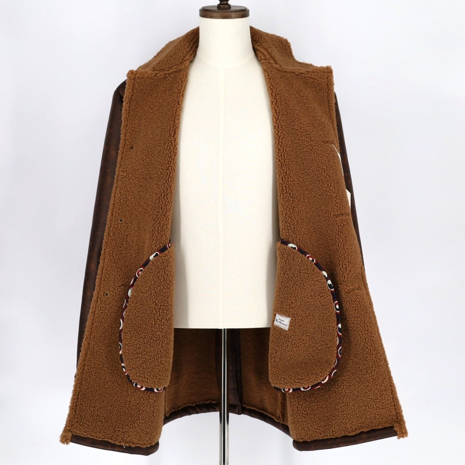 Ben Sherman Ben Sherman Men's Faux Leather Shearling Overcoat Size 42R Size US L / EU 52-54 / 3 - 5 Thumbnail
