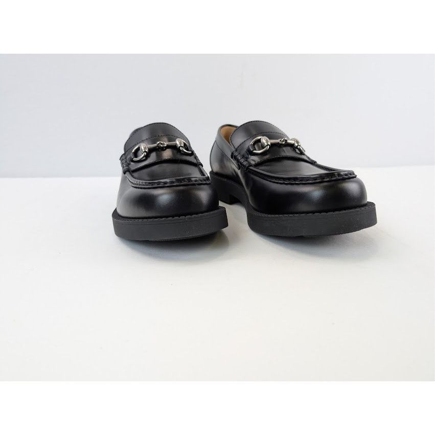 Gucci o1rshd1 Leather Taemin Moccasin Horsebit Loafer Boots Nero Size US 10.5 / EU 43-44 - 5 Thumbnail