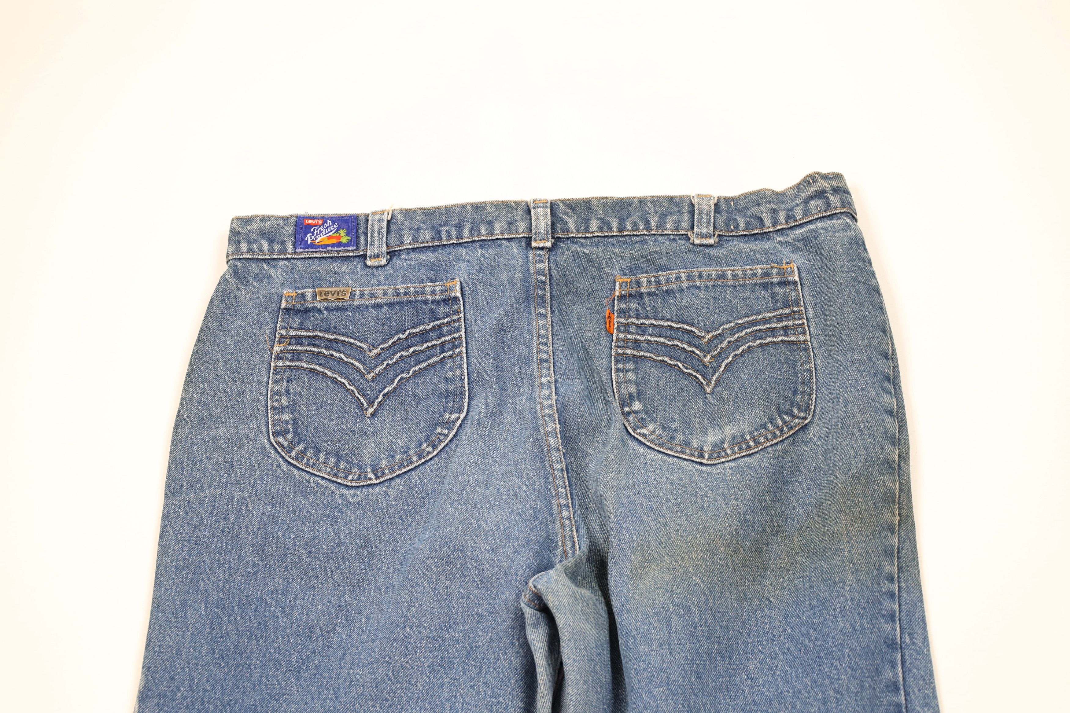 Levi's Vintage 70s Levis Fresh Produce Orange Tab Denim Jeans USA Size US 38 / EU 54 - 13 Thumbnail