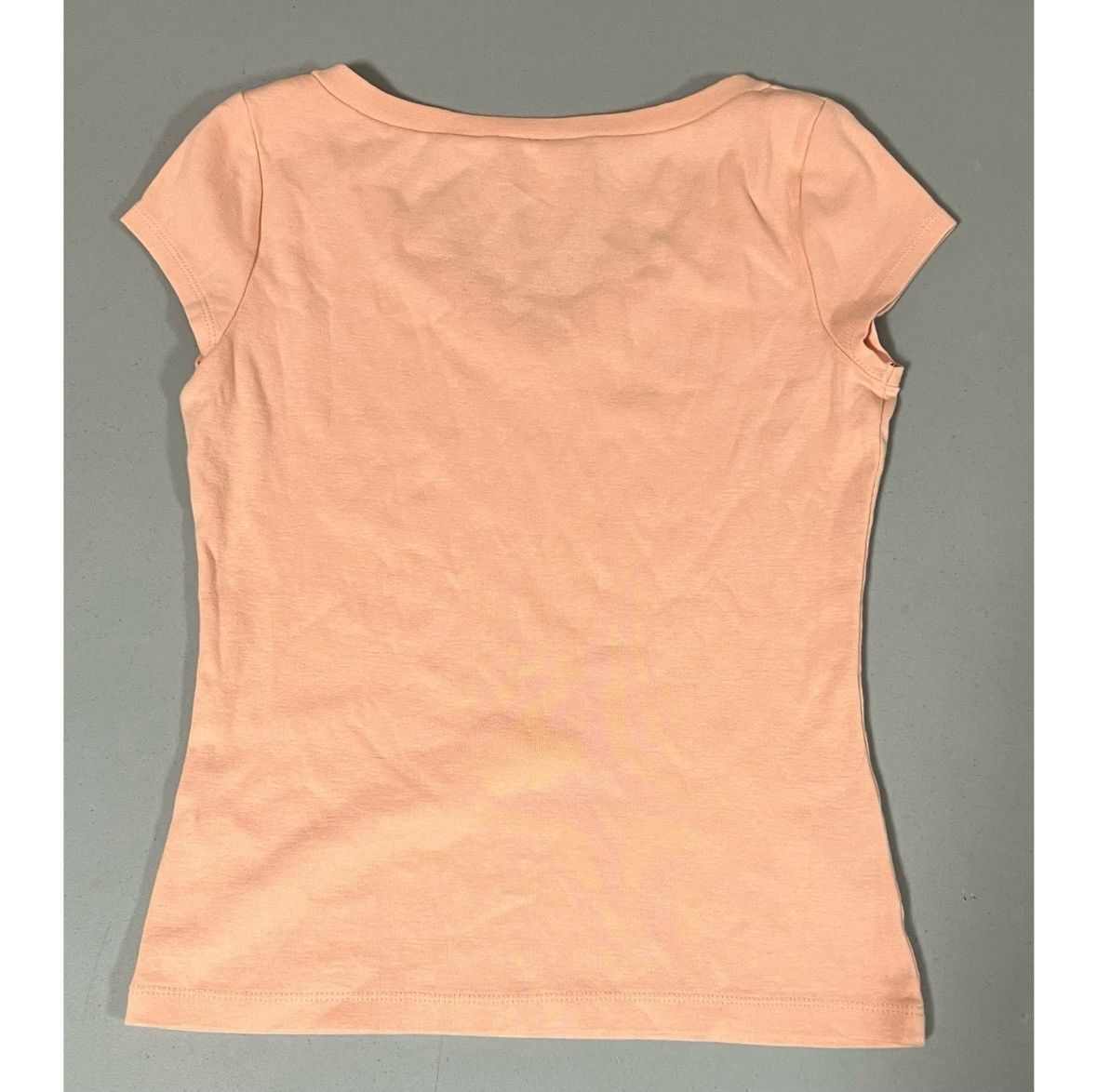 Ann Taylor Orange Pastel Solid V-Neck Short Sleeve Tee T-Shirt Top XS ✨ Size XS / US 0-2 / IT 36-38 - 3 Thumbnail