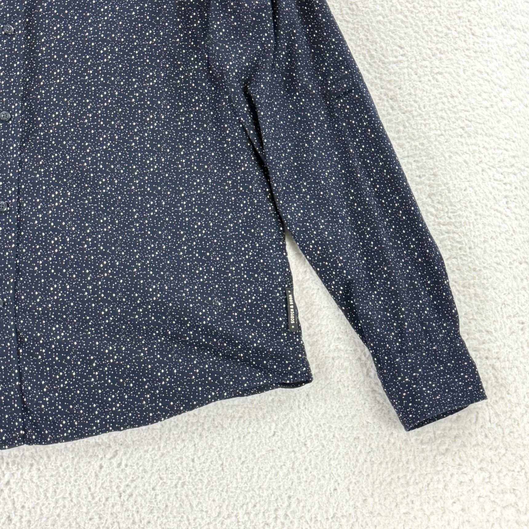 Scotch & Soda Scotch & Soda Button-Up Shirt Mens L Blue Stardust Long Sleeve 100% Cotton Size US L / EU 52-54 / 3 - 3 Thumbnail