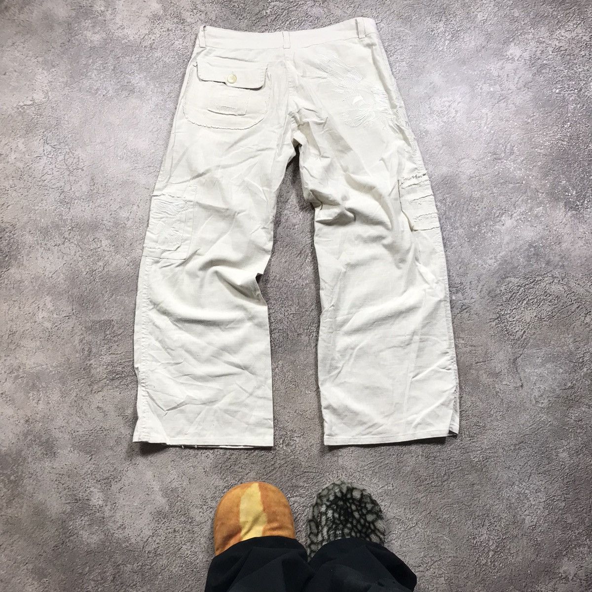 Vintage Vintage Y2K Baggy Cargo Pants Distressed Streetwear Logo 29 Size 29" - 5 Thumbnail