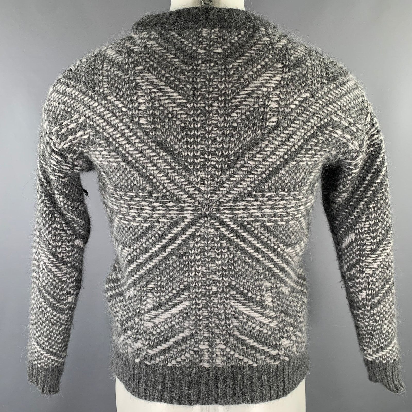 Les Hommes LES HOMMES Light Grey Angora Blend Crew-Neck Sweater S Size US S / EU 44-46 / 1 - 4 Thumbnail