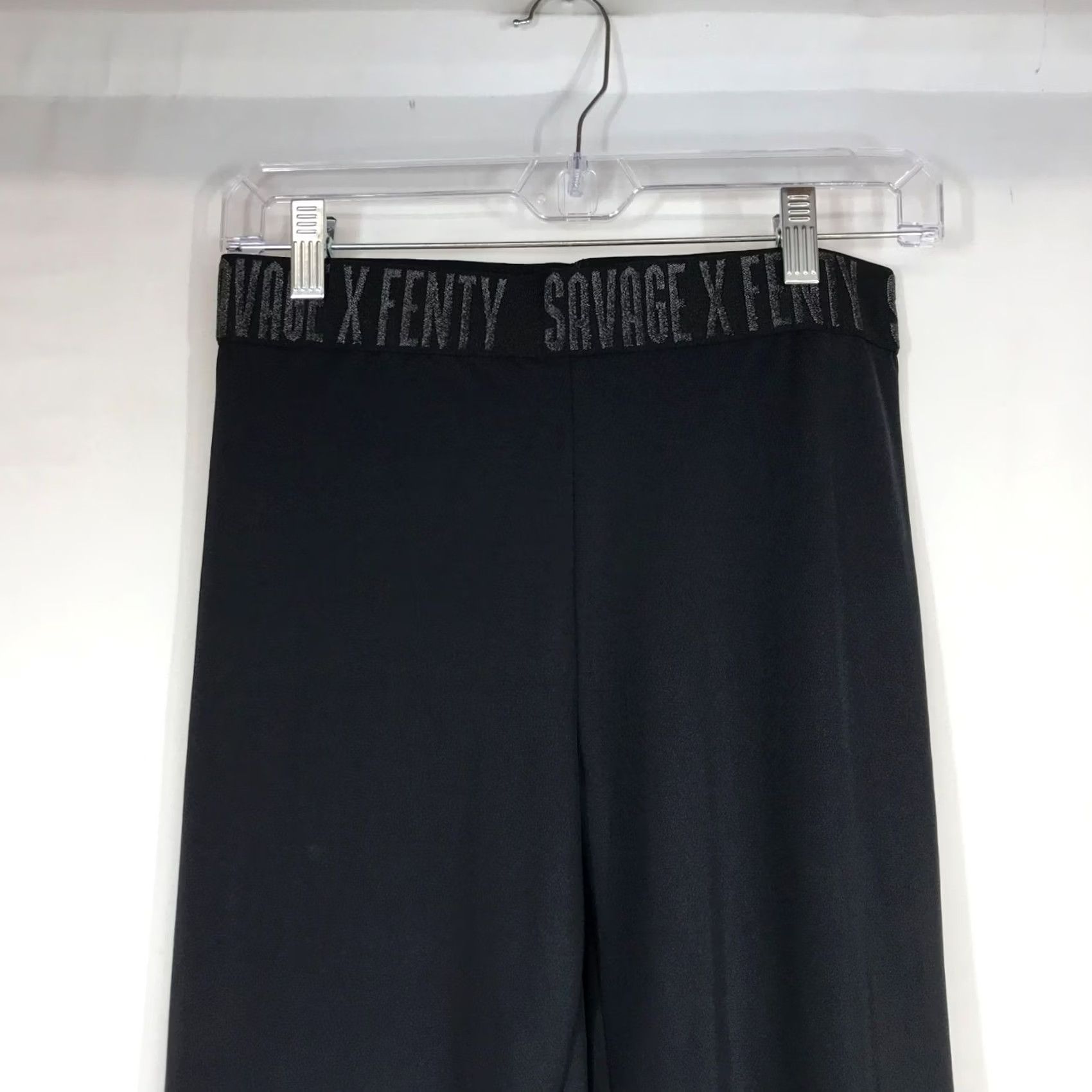 Vintage SAVAGE FENTY BLACK NYLON BLEND LEGGINGS PANTS Womens M Size 32" / US 10 / IT 46 - 5 Thumbnail