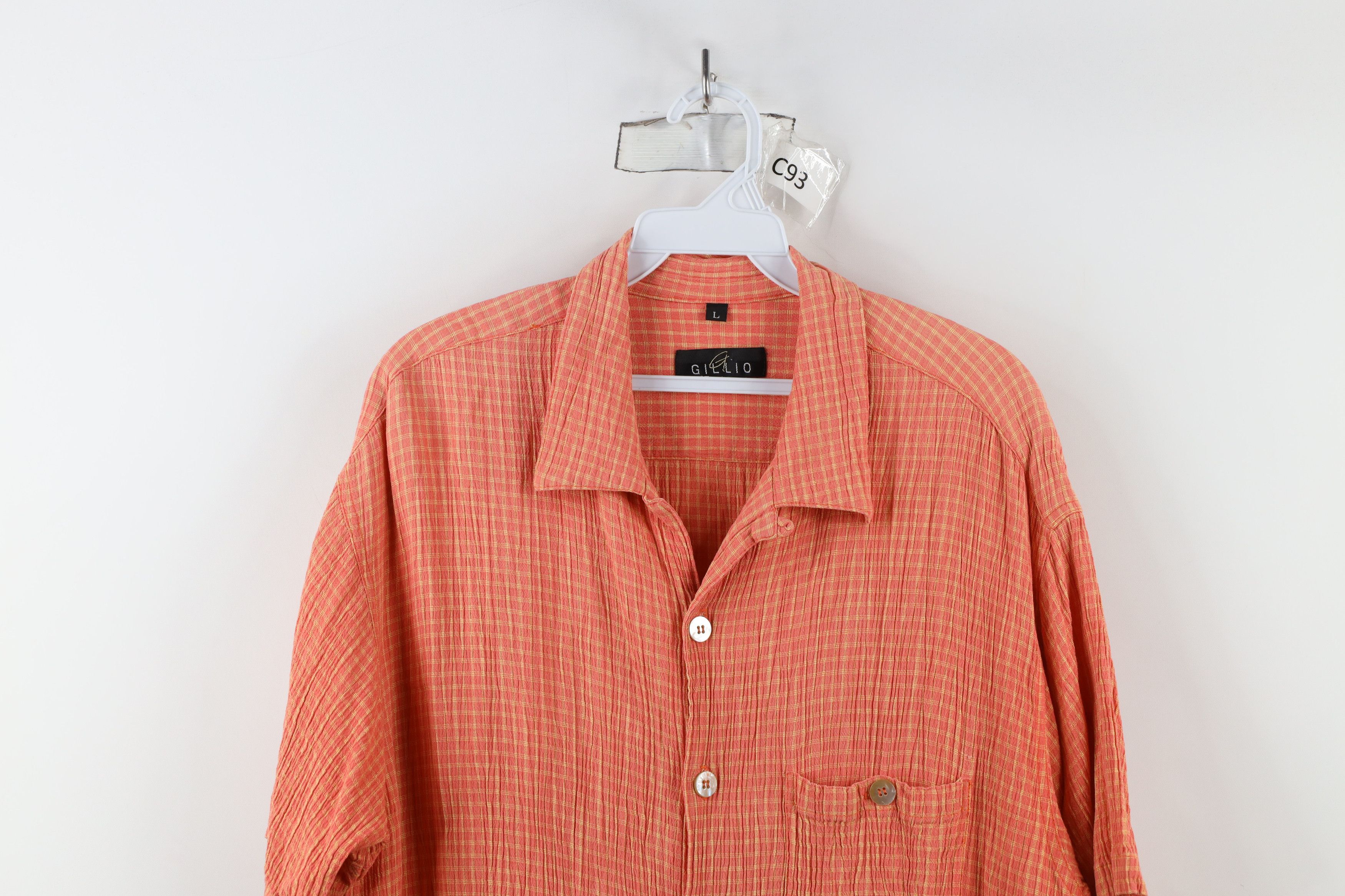 Vintage Vintage 90s Streetwear Rayon Knit Looped Collar Button Shirt Size US L / EU 52-54 / 3 - 2 Thumbnail