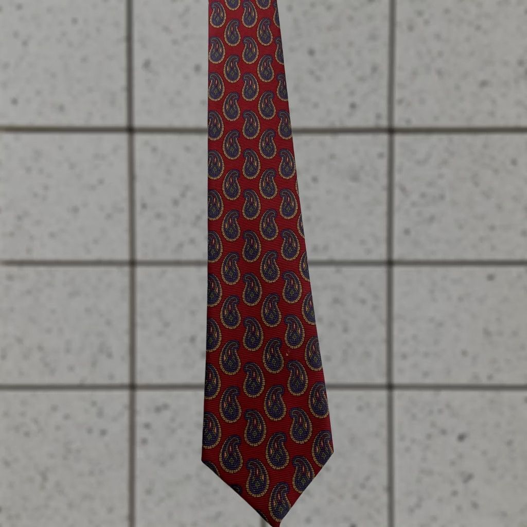 Nordstrom VINTAGE Gitman Bros Tie Silk Paisley Teardrop Red 3.5x56 Men Wide USA N/A Size ONE SIZE - 1 Thumbnail