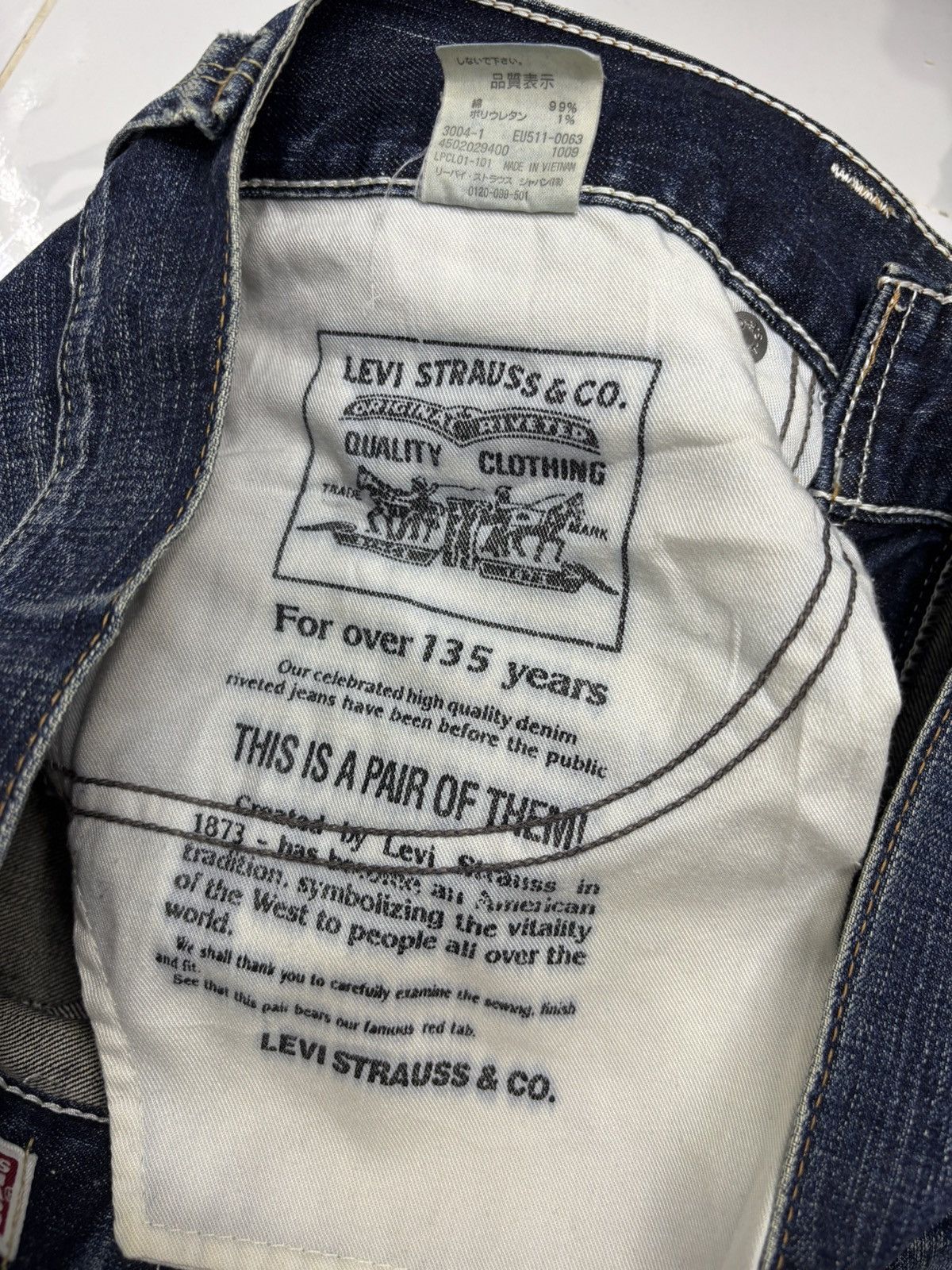 Levi's Levis 511 Slim Zipper Pocket Blue Denim Jeans Size US 30 / EU 46 - 12 Thumbnail