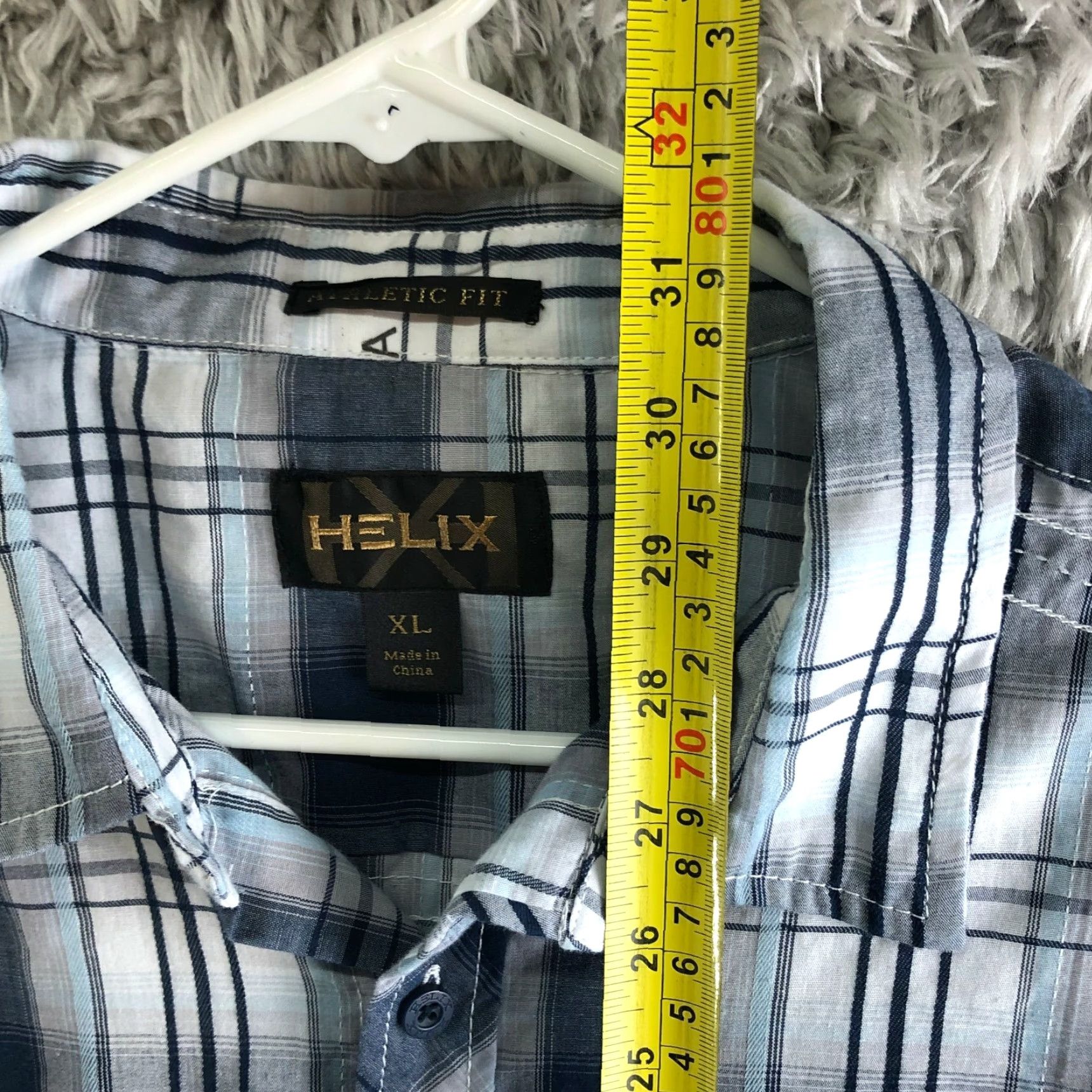 Vintage Helix Mens XL Athletic Fit Blue Striped Long Sleeve Spread Collar Shirt Size US XL / EU 56 / 4 - 6 Thumbnail