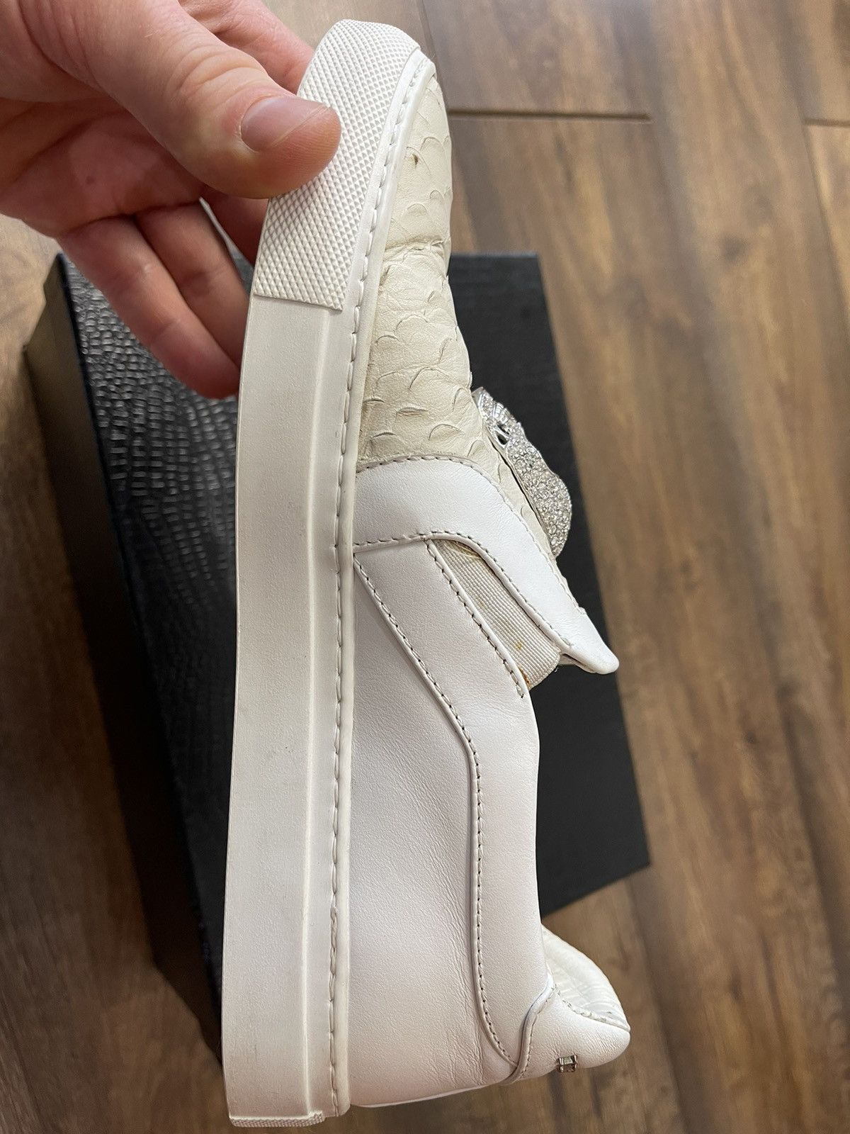 Philipp Plein Philipp Plein Skull Slip-On Sneakers EU38 White Size US 7 / IT 37 - 12 Thumbnail