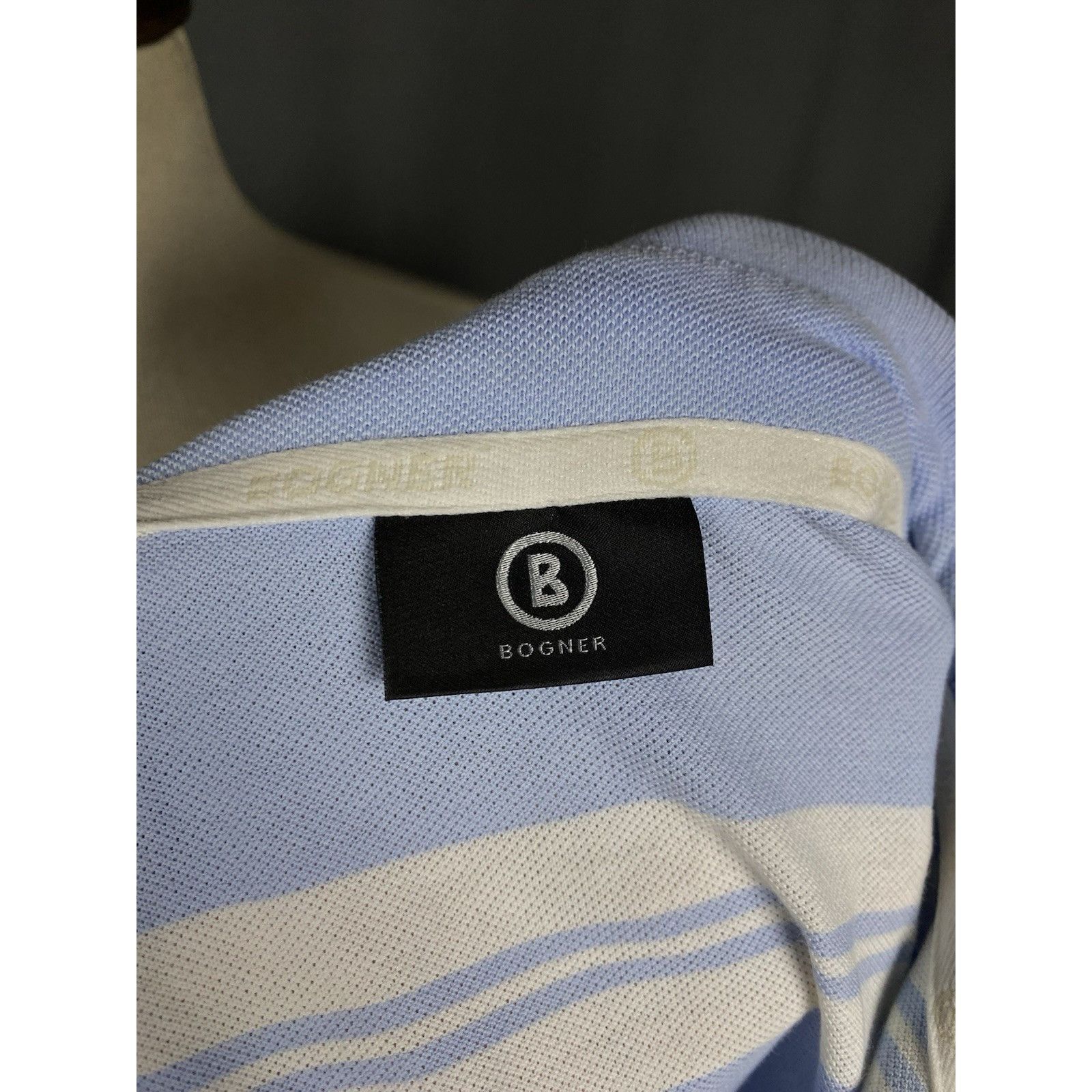 Bogner MINT! Bogner Men's White Blue Striped Polo T-Shirt Size 50 Size US M / EU 48-50 / 2 - 10 Thumbnail