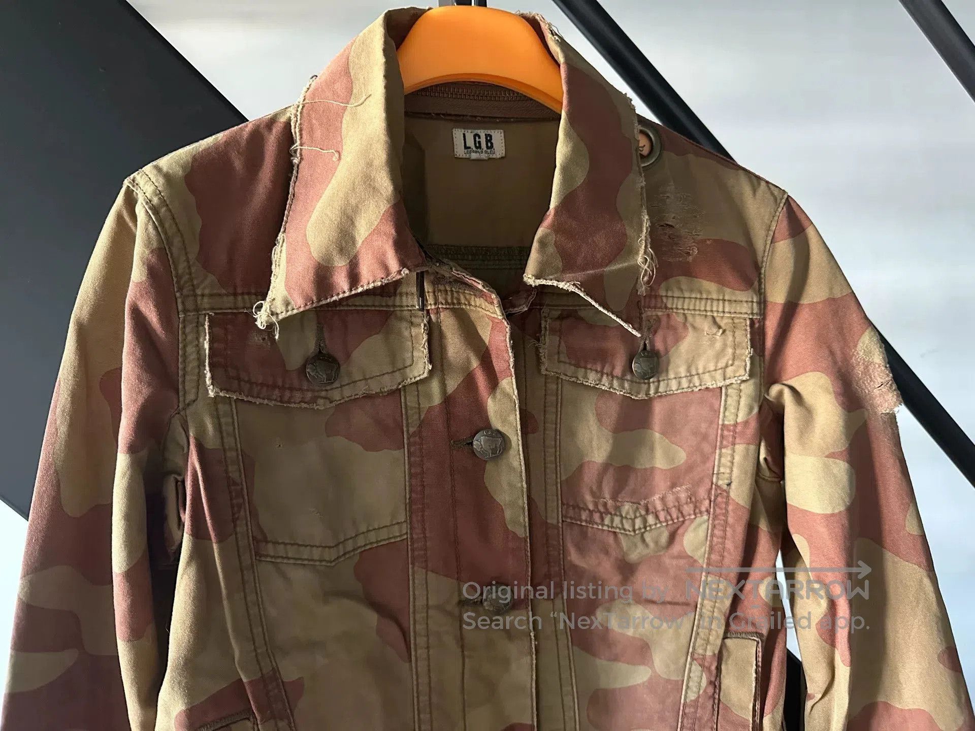Le Grande Bleu (L.G.B.) LGB Camouflage Damaged Jacket. Size US XS / EU 42 / 0 - 4 Thumbnail