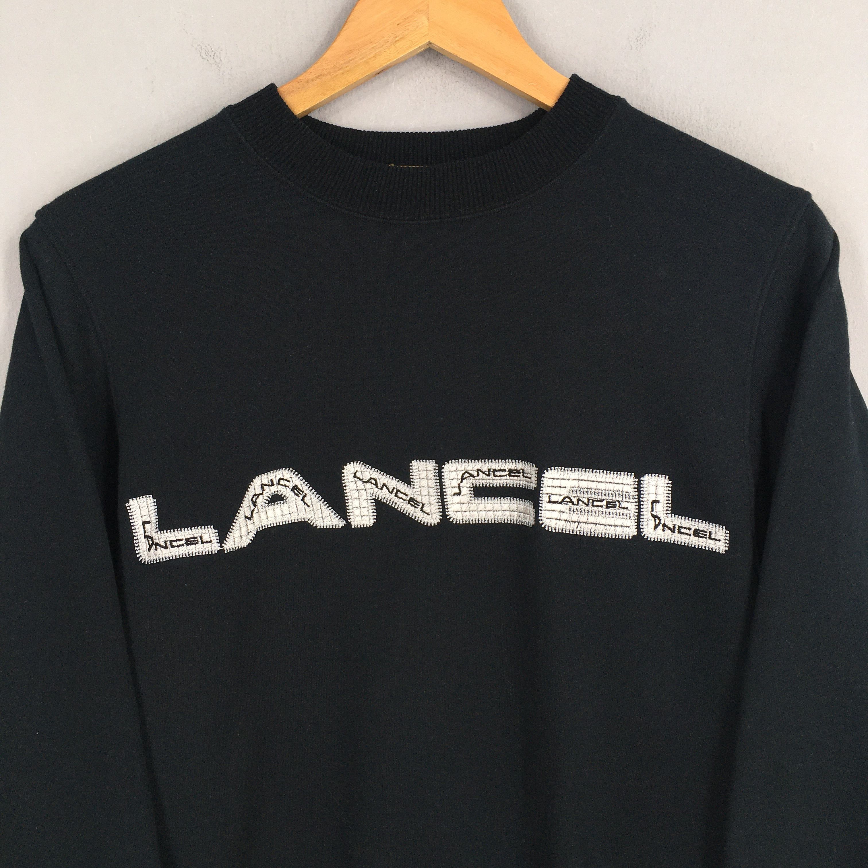 Designer × Lancel × Vintage Vintage 90s Lancel Paris Black Sweatshirt Medium Size US M / EU 48-50 / 2 - 2 Thumbnail
