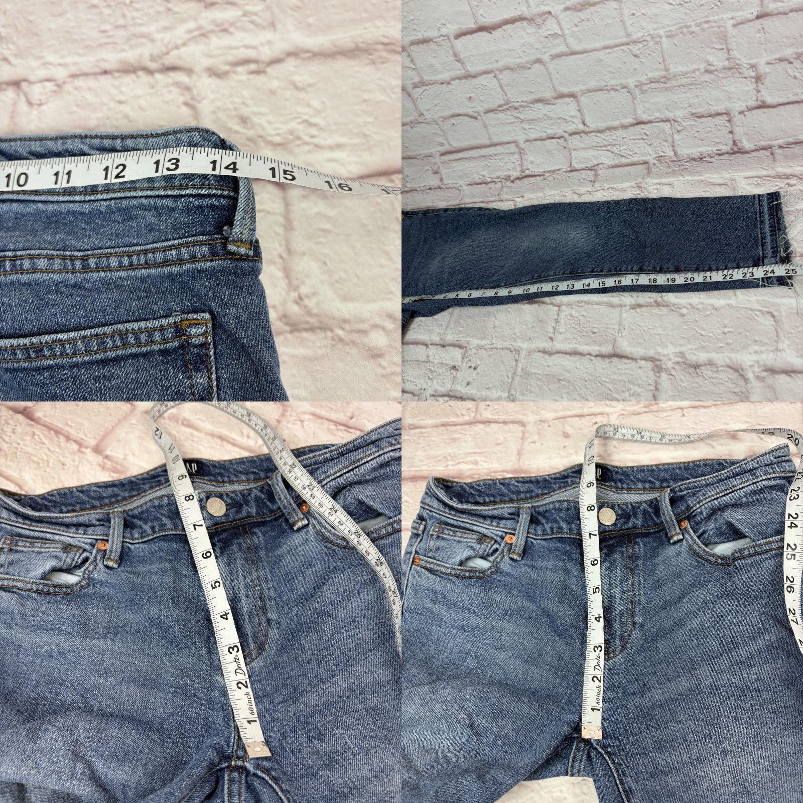 Gap Gap Jeans Womens 28x25 Blue Low Rise Cropped Distressed Raw Hem Denim Size 28" / US 6 / IT 42 - 8 Thumbnail