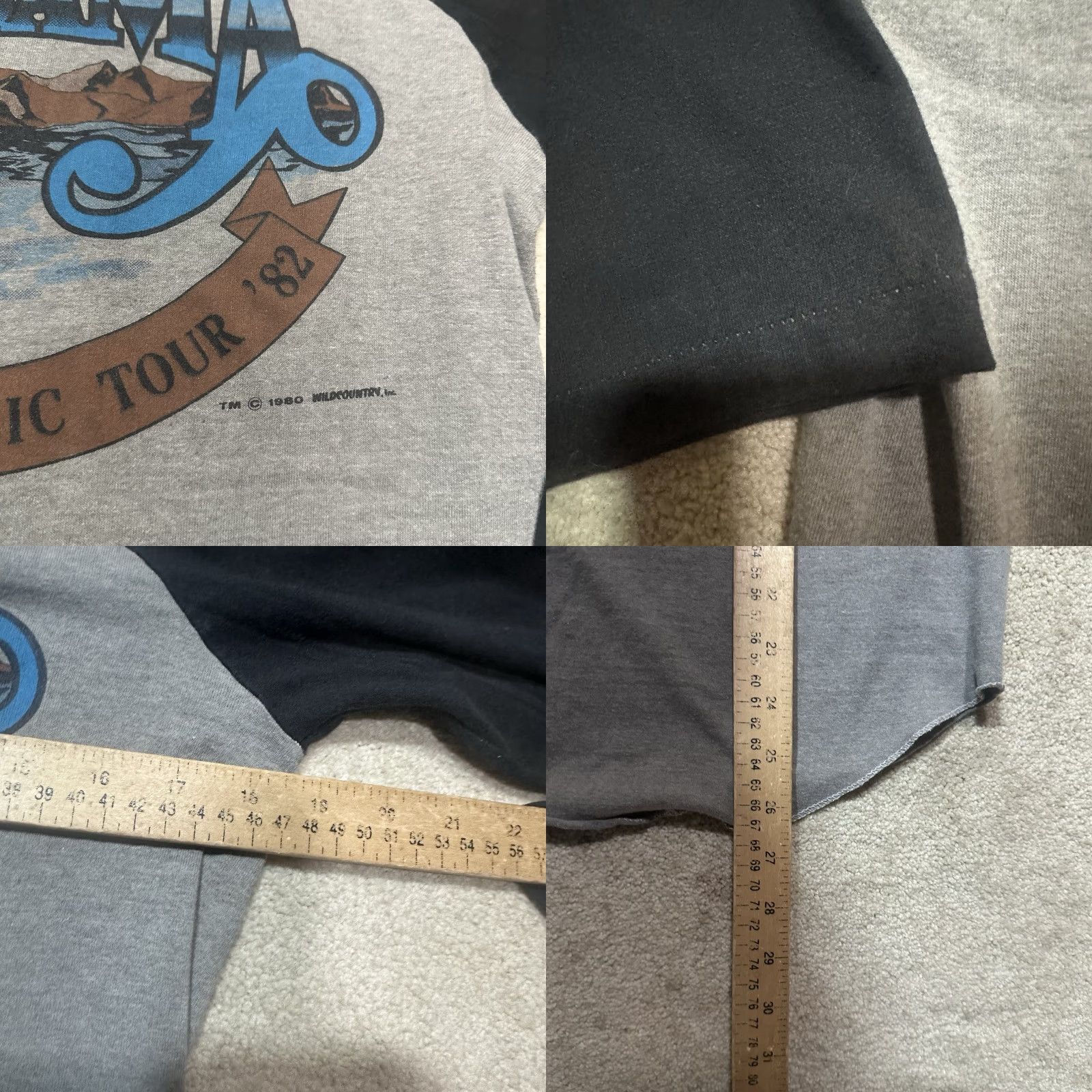 Vintage VINTAGE Alabama Ringer Single Stitch T Shirt Mens Small Gray Country 80s Logo Graphic Print Crew Neck 3/4 Sleeve Cotton Knit Short Sleeve? Size US S / EU 44-46 / 1 - 8 Thumbnail