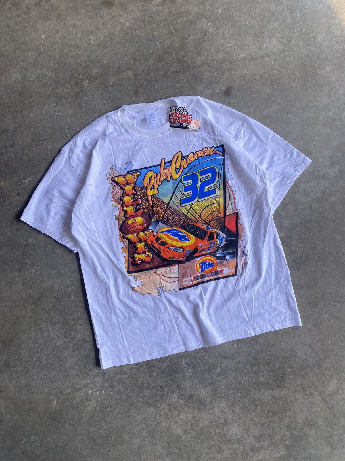 NASCAR Y2K Ricky Craver #32 Front/Back Nascar Tee Size US XXL / EU 58 / 5 - 2 Thumbnail