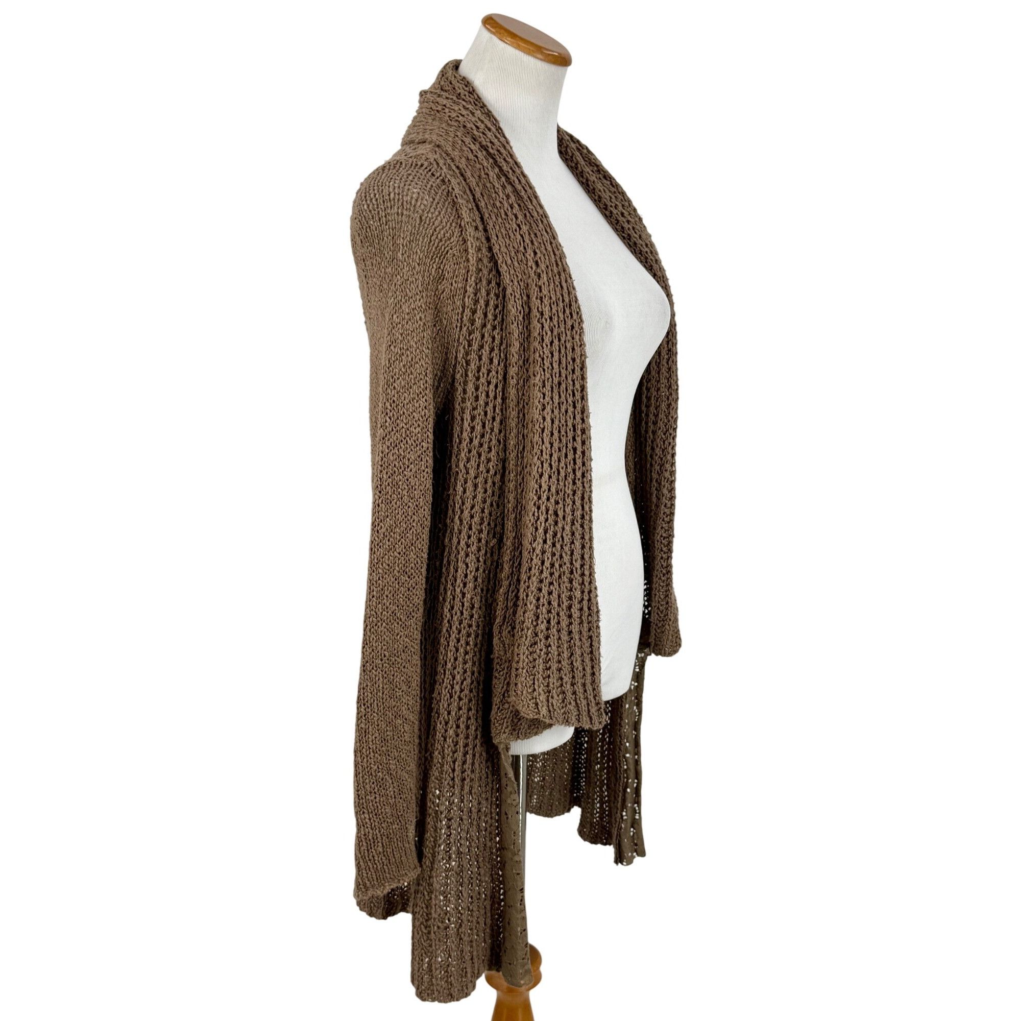Anthropologie Anthropologie Brown Lace Trim Knit Cardigan Sweater | Grunge Size S / US 4 / IT 40 - 14 Thumbnail