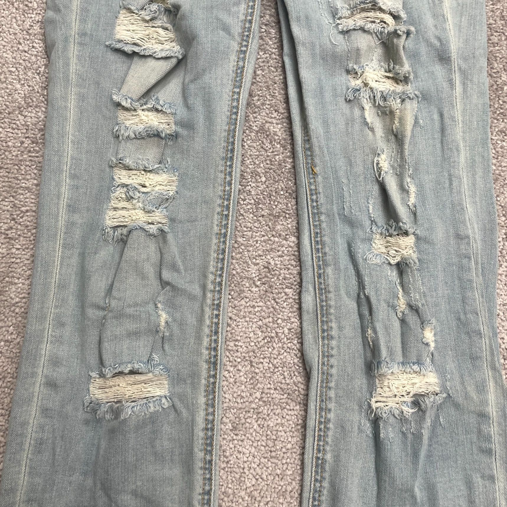Denime Eunina Jeans Distressed Denim Blue 30x28 Juniors 9 Mid Rise Regular Boyfriend 5-Pocket Design City Modern Modern City Jeans Womens Size 30" / US 8 / IT 44 - 6 Thumbnail