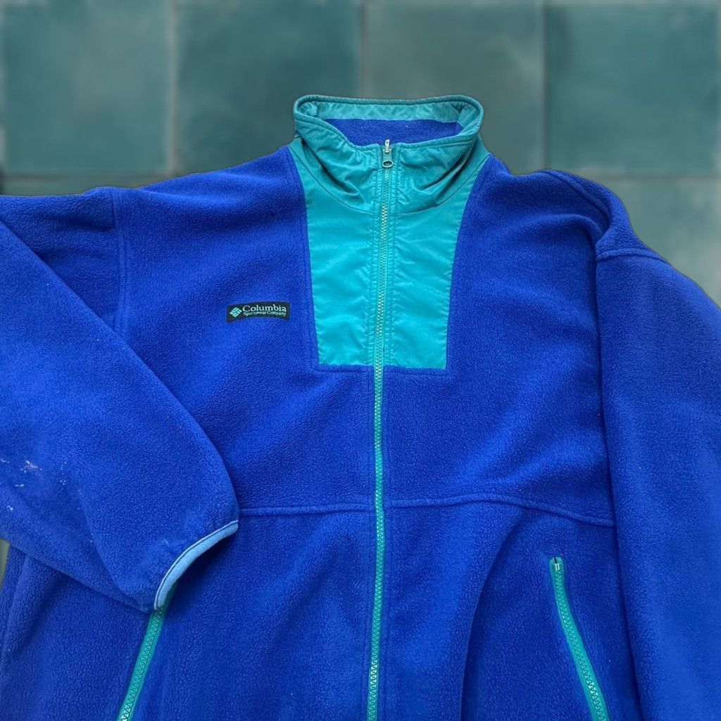 Altea VINTAGE Columbia Jacket Teal Blue Mens Large Zip Up Fleece Windbreaker Gorpcore Aqua Berry 90s Size US L / EU 52-54 / 3 - 1 Thumbnail