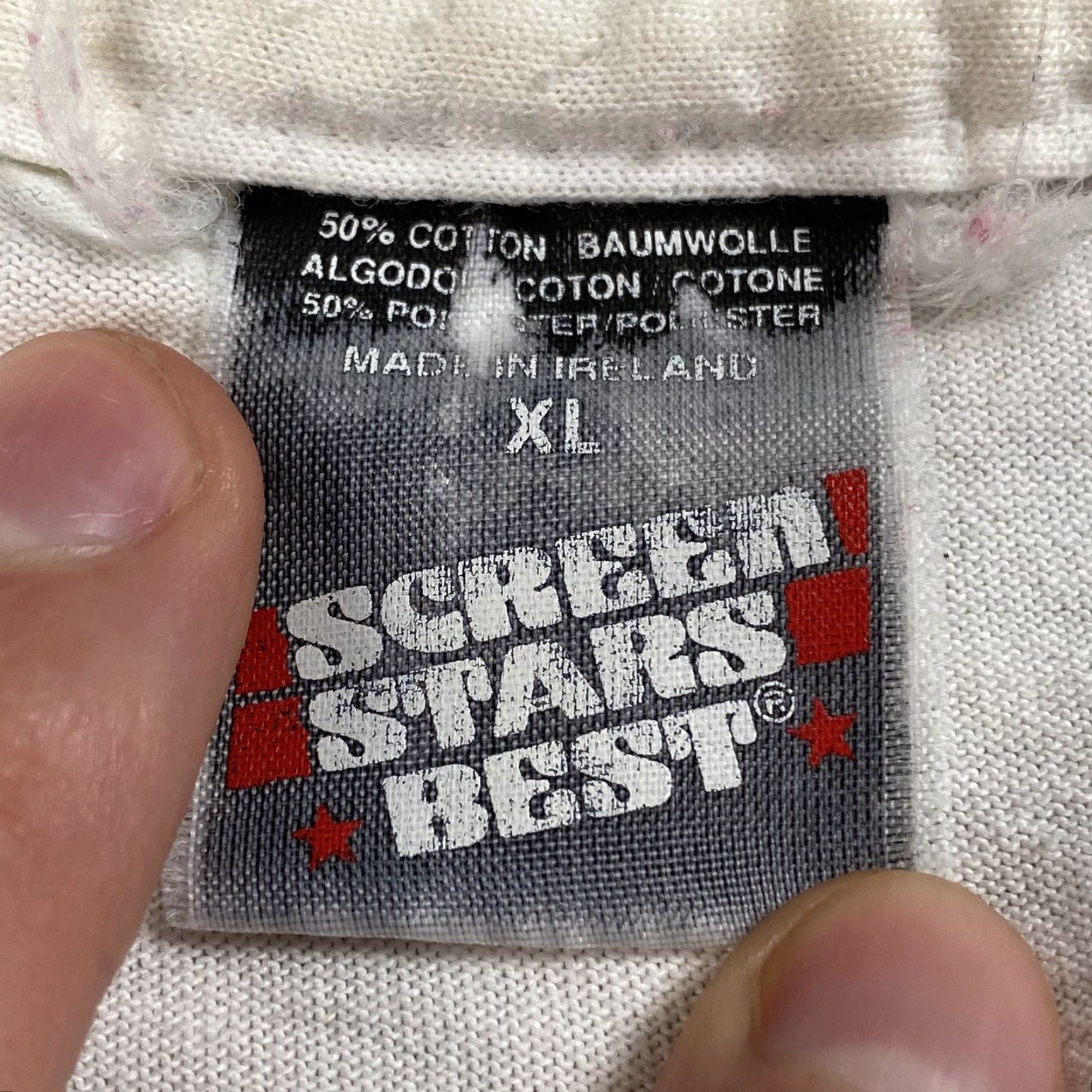 Vintage VINTAGE SCREEN STARS T-Shirt Men XL White English Bulldog Graphic 80s 90s London USA Churchill Mascot Size US XL / EU 56 / 4 - 5 Thumbnail