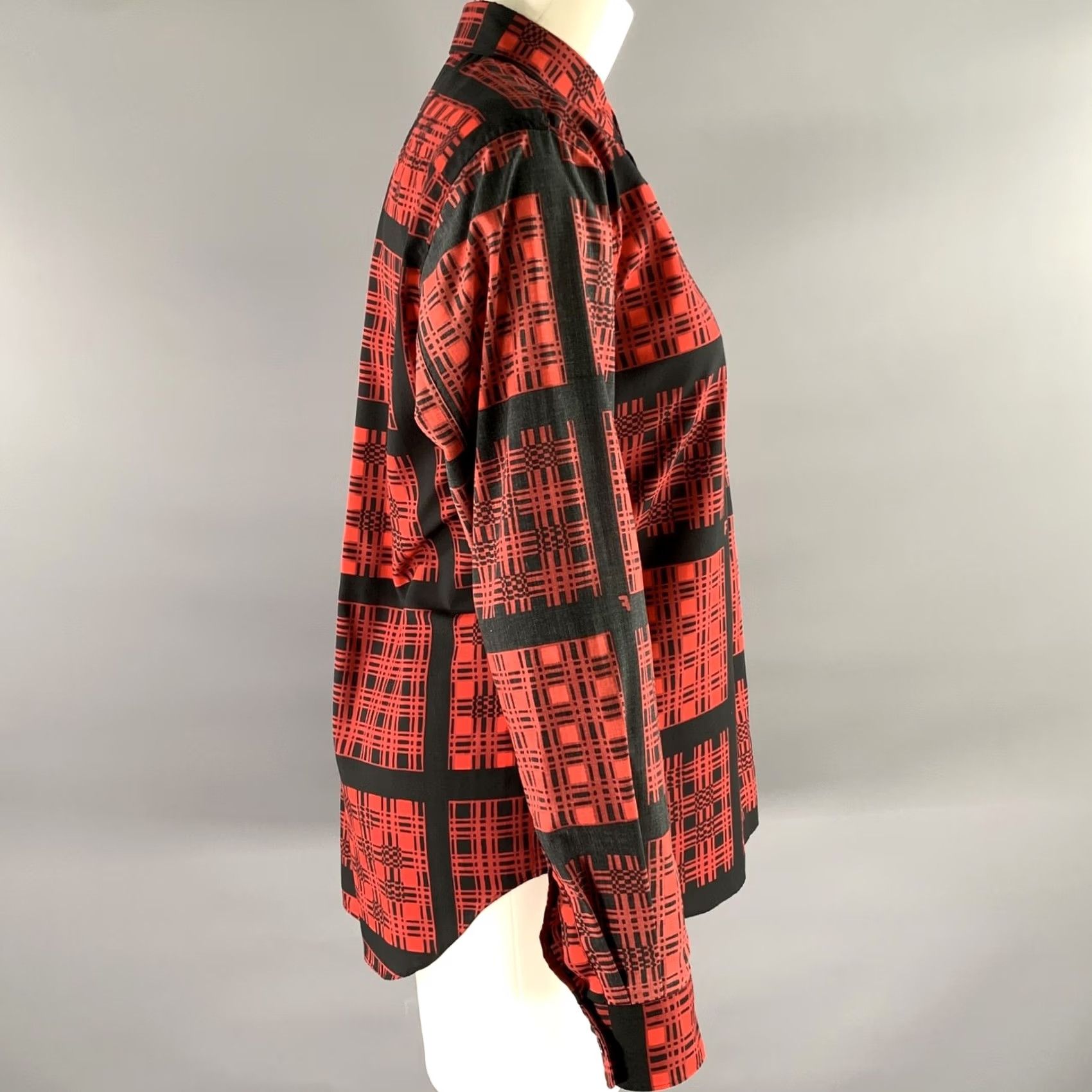Comme des Garcons Girl COMME des GARCONS Size S Red Black Polyester Plaid Blouse Size S / US 4 / IT 40 - 3 Thumbnail