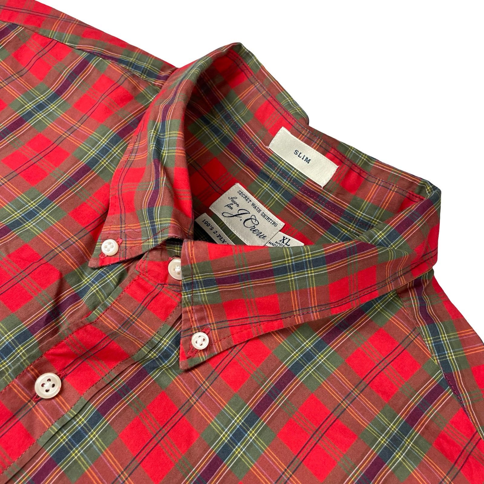 J.Crew J.Crew Men's 100's 2-Ply Yarns Slim Fit L/S Button Shirt Red Size US XL / EU 56 / 4 - 1 Thumbnail