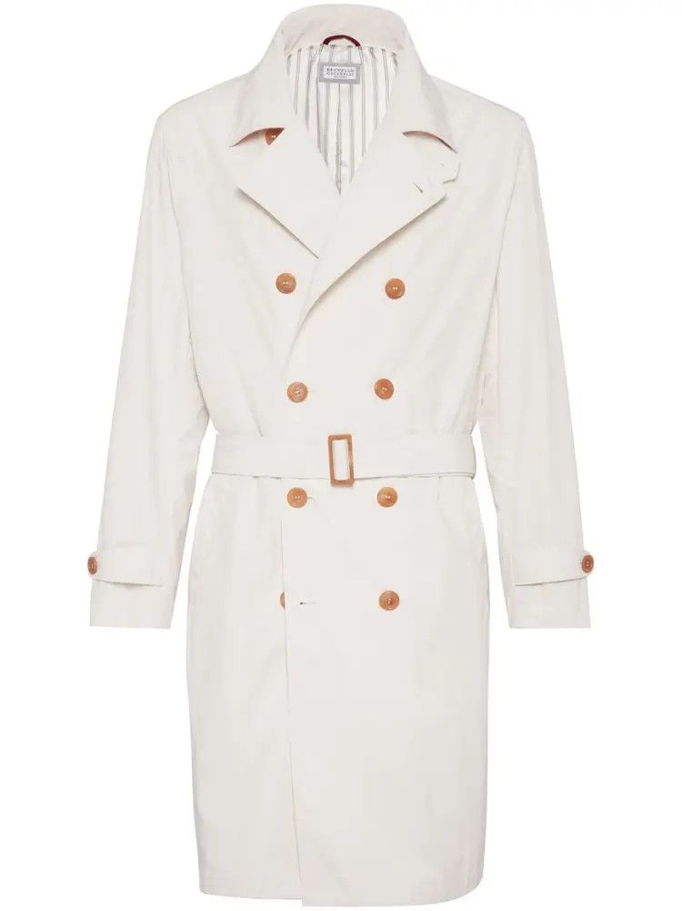 Brunello Cucinelli o1w1db10725 Raincoat in Open White Size US L / EU 52-54 / 3 - 1 Thumbnail