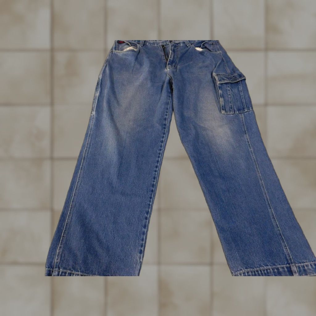 Fubu VINTAGE FUBU Jeans Mens 40x34 Blue Denim Carpenter Pants Baggy Hip Hop Pockets Y2K Style Mens Size US 40 / EU 56 - 1 Thumbnail
