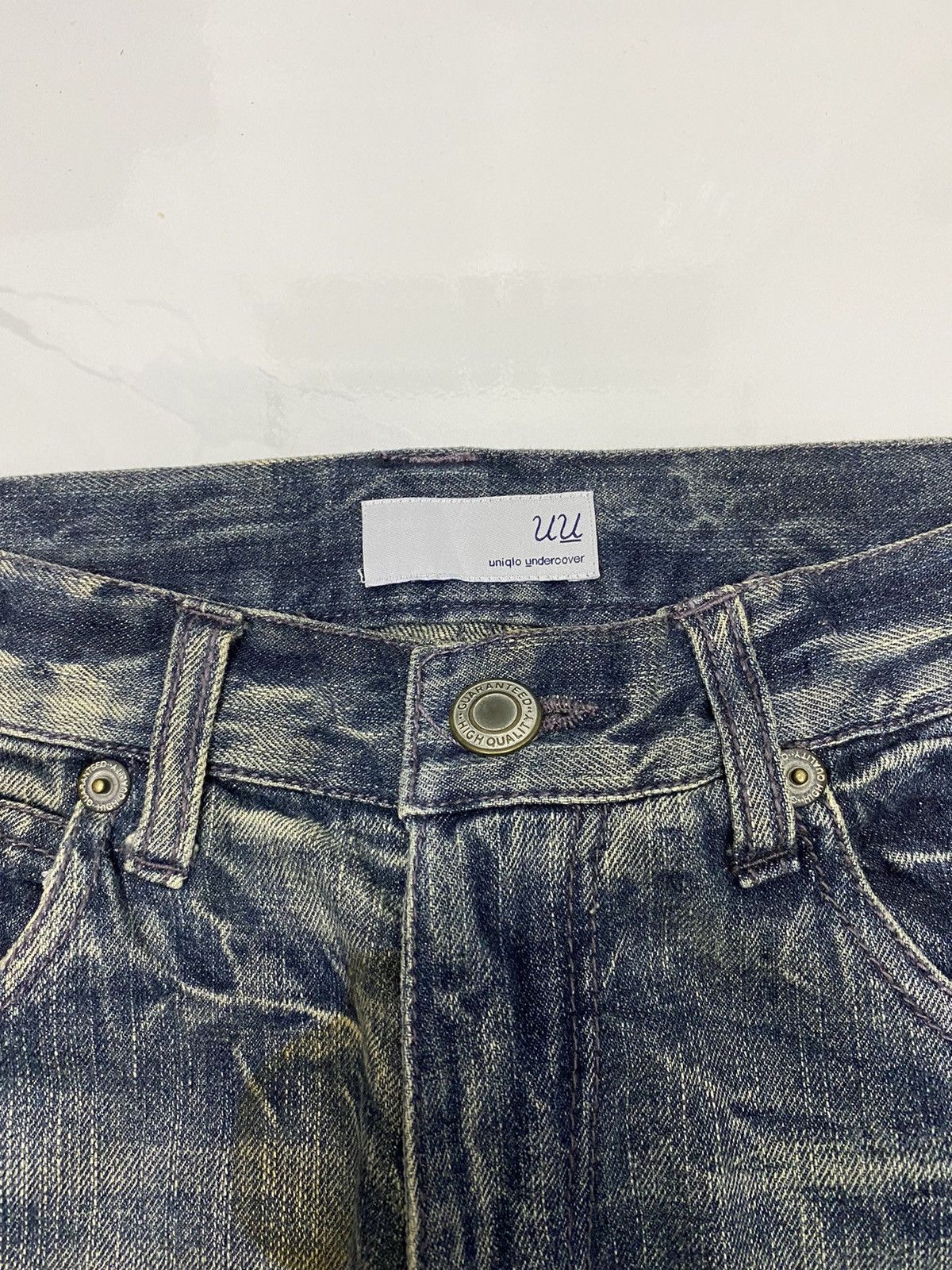 Japanese Brand × Undercover 🔥UNDERCOVER UNIQLO CUSTOM DISTRESSED DENIM JEANS Size US 26 / EU 42 - 8 Thumbnail