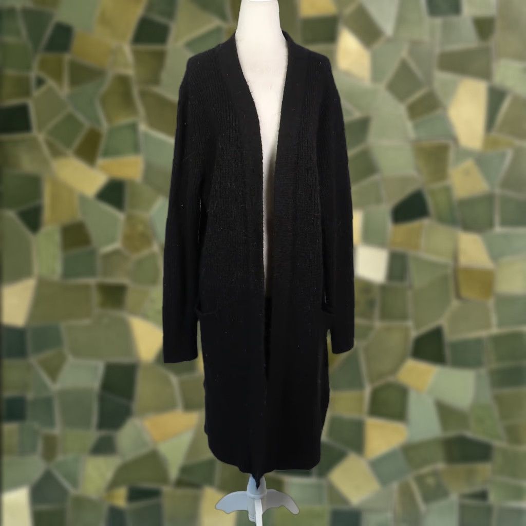 Vintage VINTAGE Linea Black Knit Mid Length Slouchy Duster Cardigan XL Womens Sweater Size XL / US 12-14 / IT 48-50 - 1 Thumbnail