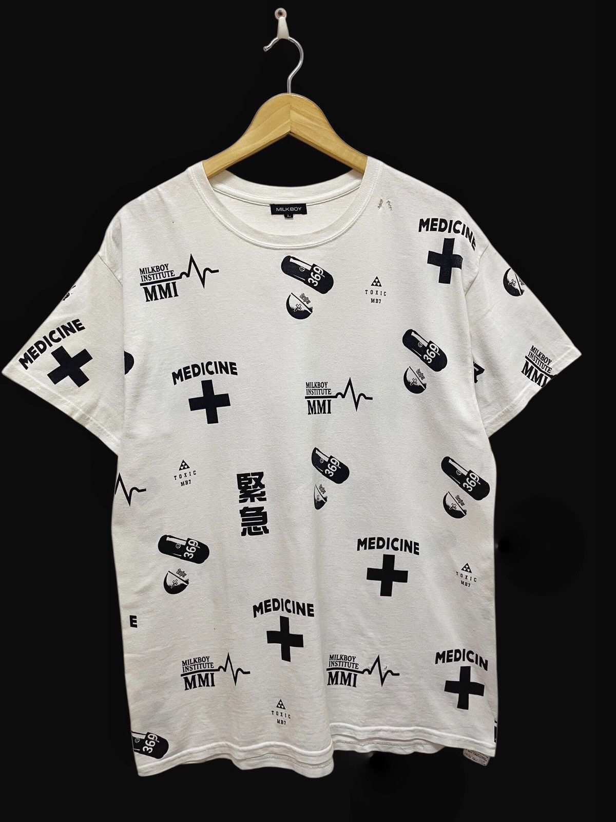 Japanese Brand 90’s MILKBOY Streetwear Medicine All Overprinted Size US L / EU 52-54 / 3 - 1 Thumbnail