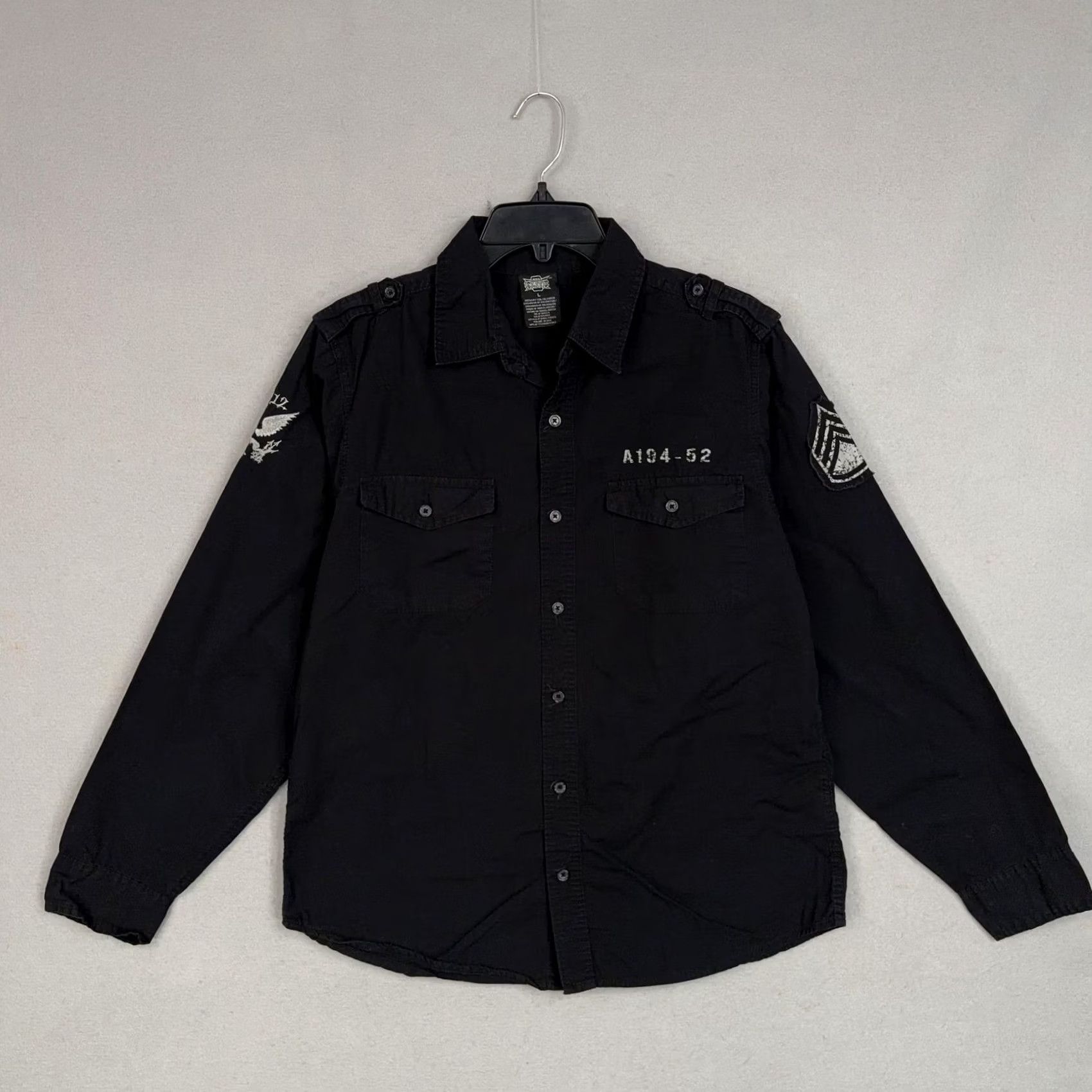 Vintage VINTAGE MMA Elite Shirt Mens L Black Military Patches Tactical Utility Street Y2K Size US L / EU 52-54 / 3 - 2 Thumbnail