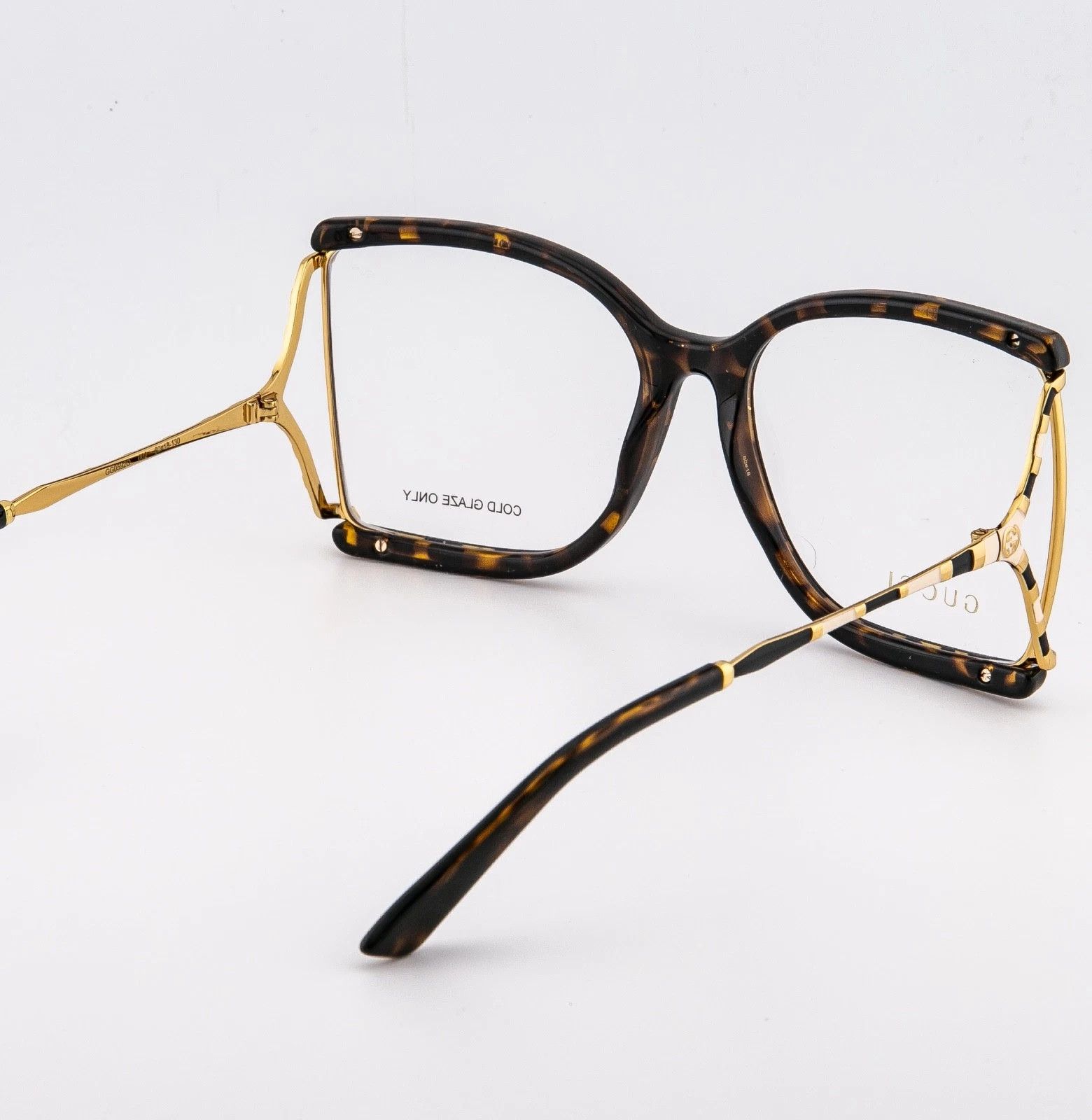 Gucci GUCCI GG0592O 0592 Brown Gold Stripe Retro Eyeglasses 002 Size ONE SIZE - 2 Thumbnail